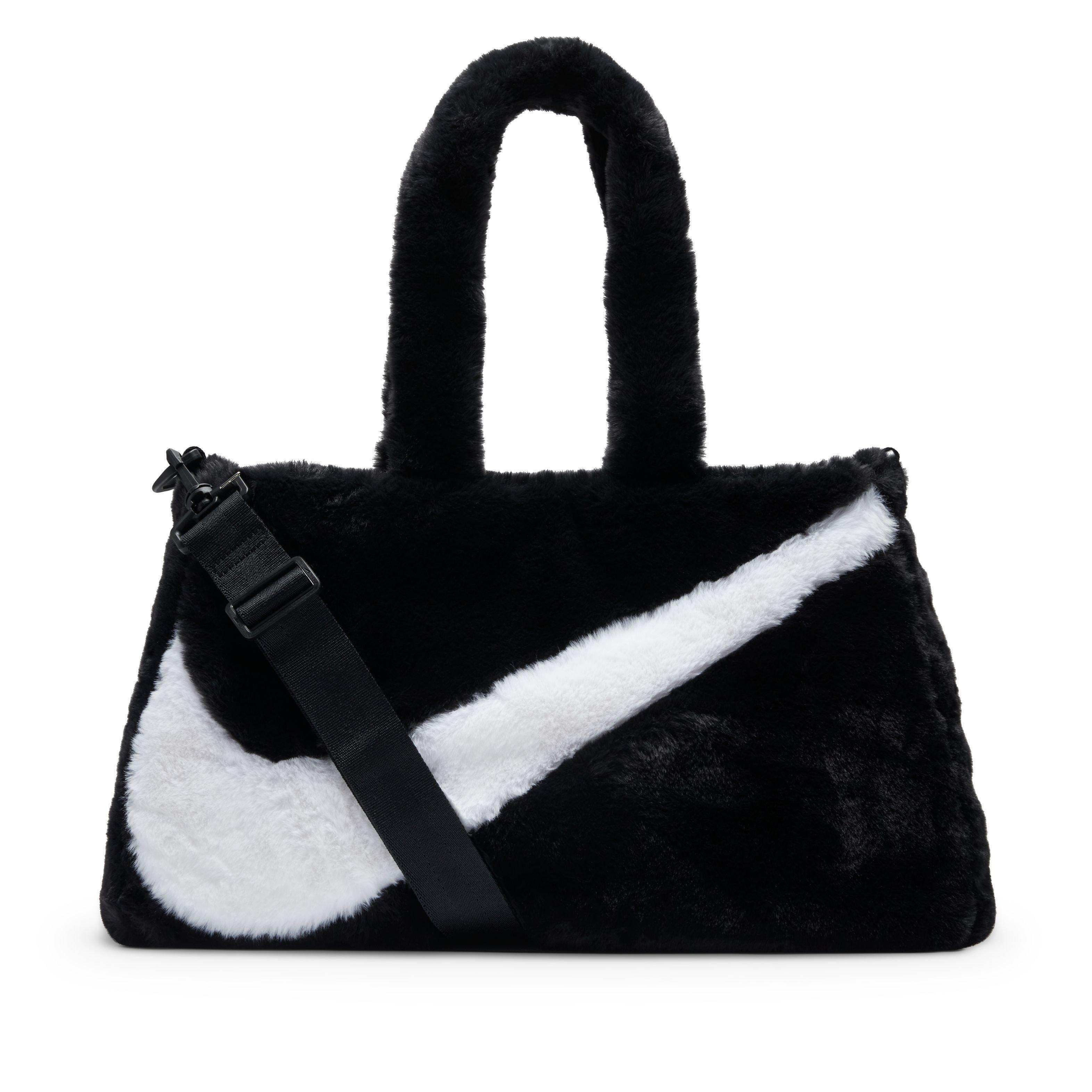 Nike Women's Sportswear Faux Fur Tote Bag-Black - BLACK Thumbnail View 1