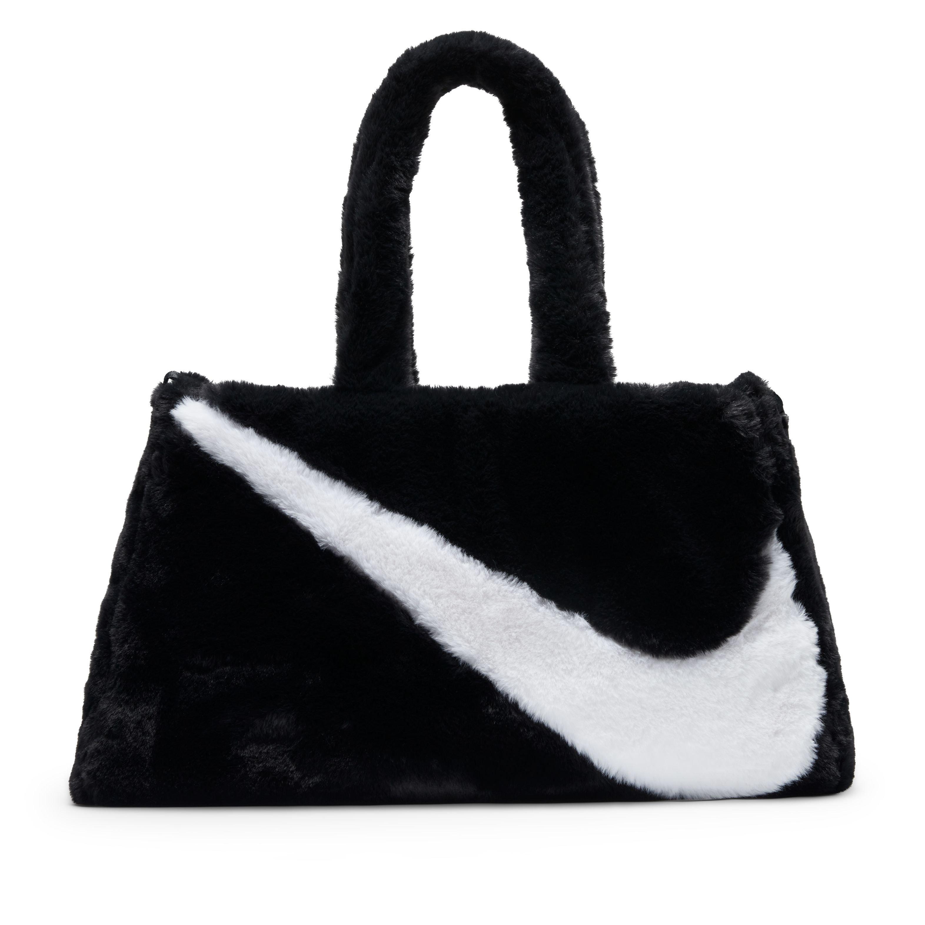 Nike Women's Sportswear Faux Fur Tote Bag-Black - BLACK Thumbnail View 2