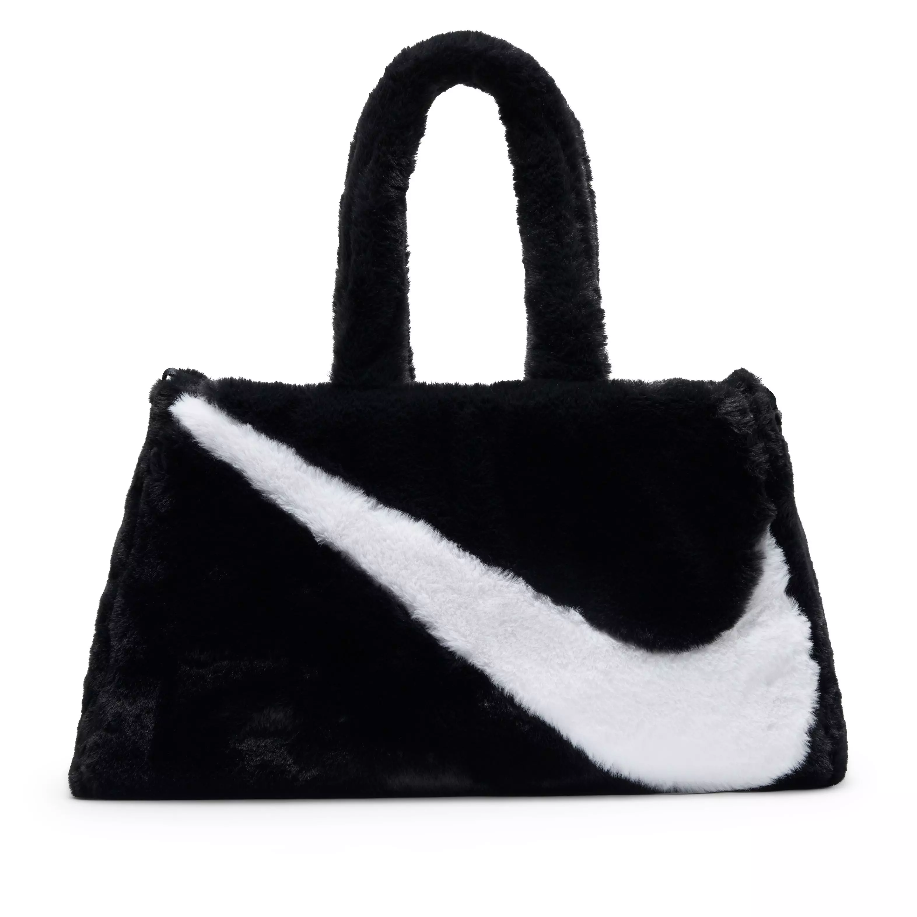Nike Women's Sportswear Faux Fur Tote Bag-Black - BLACK