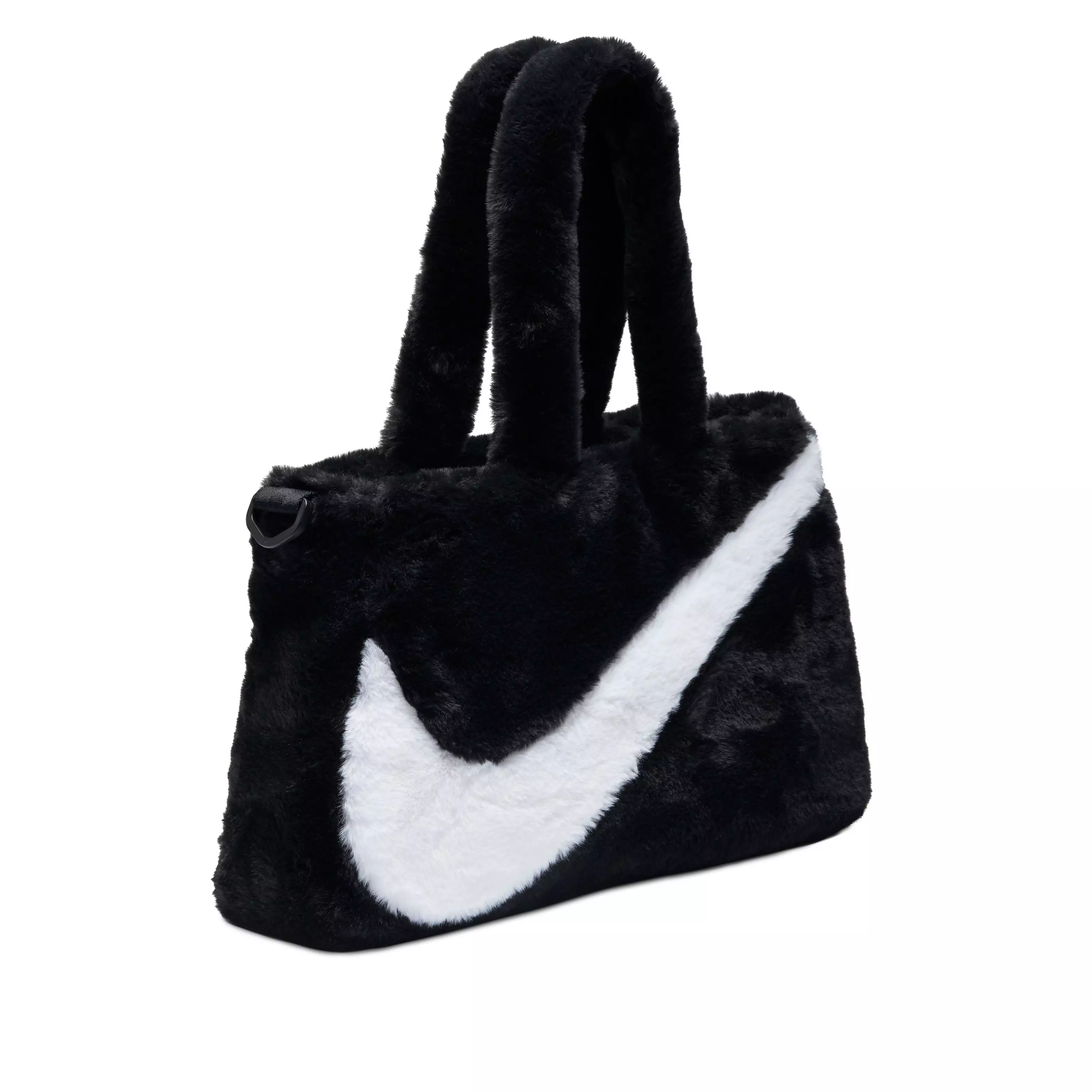 Nike Women's Sportswear Faux Fur Tote Bag-Black - BLACK