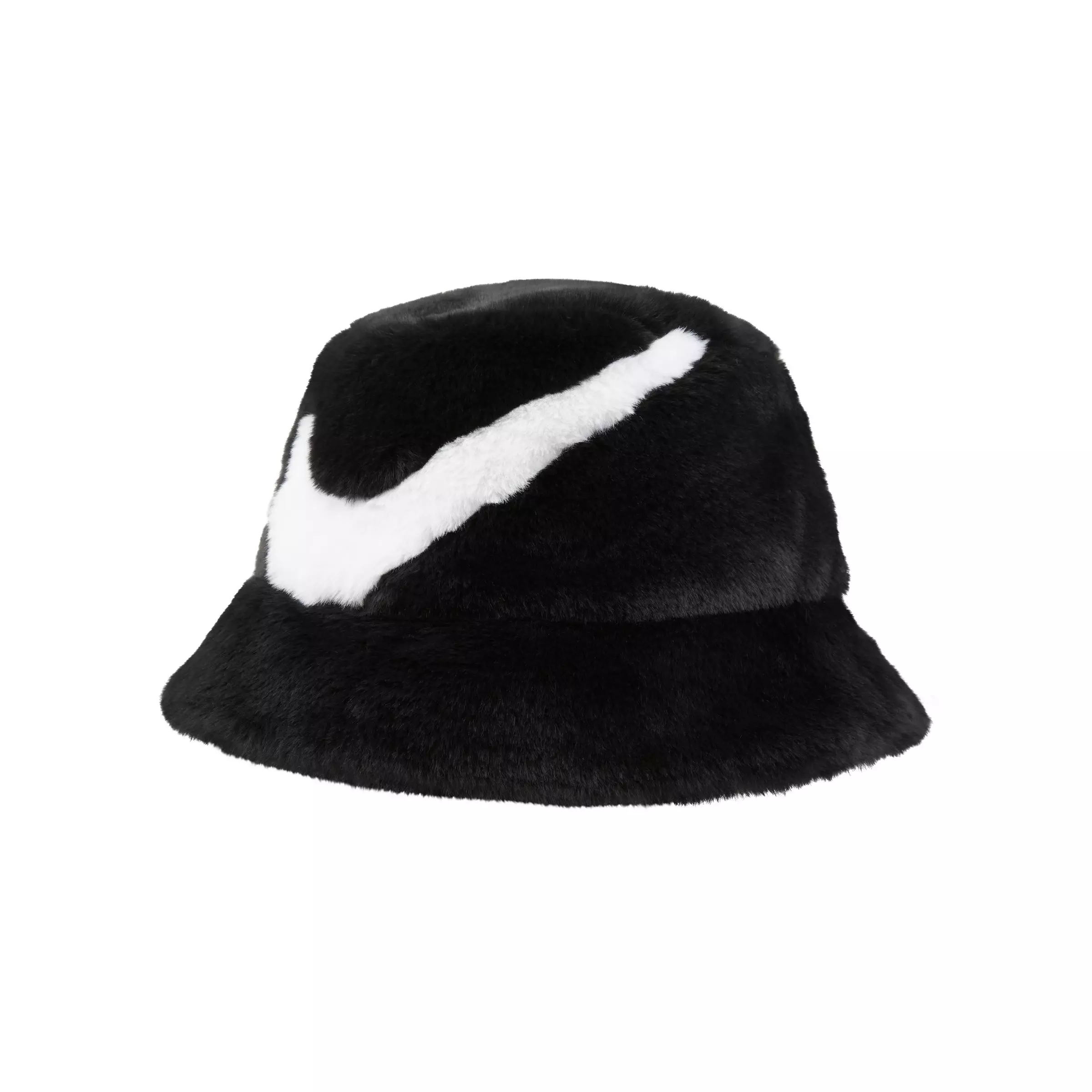 Nike Apex Faux-Fur Swoosh Bucket Hat - BLACK