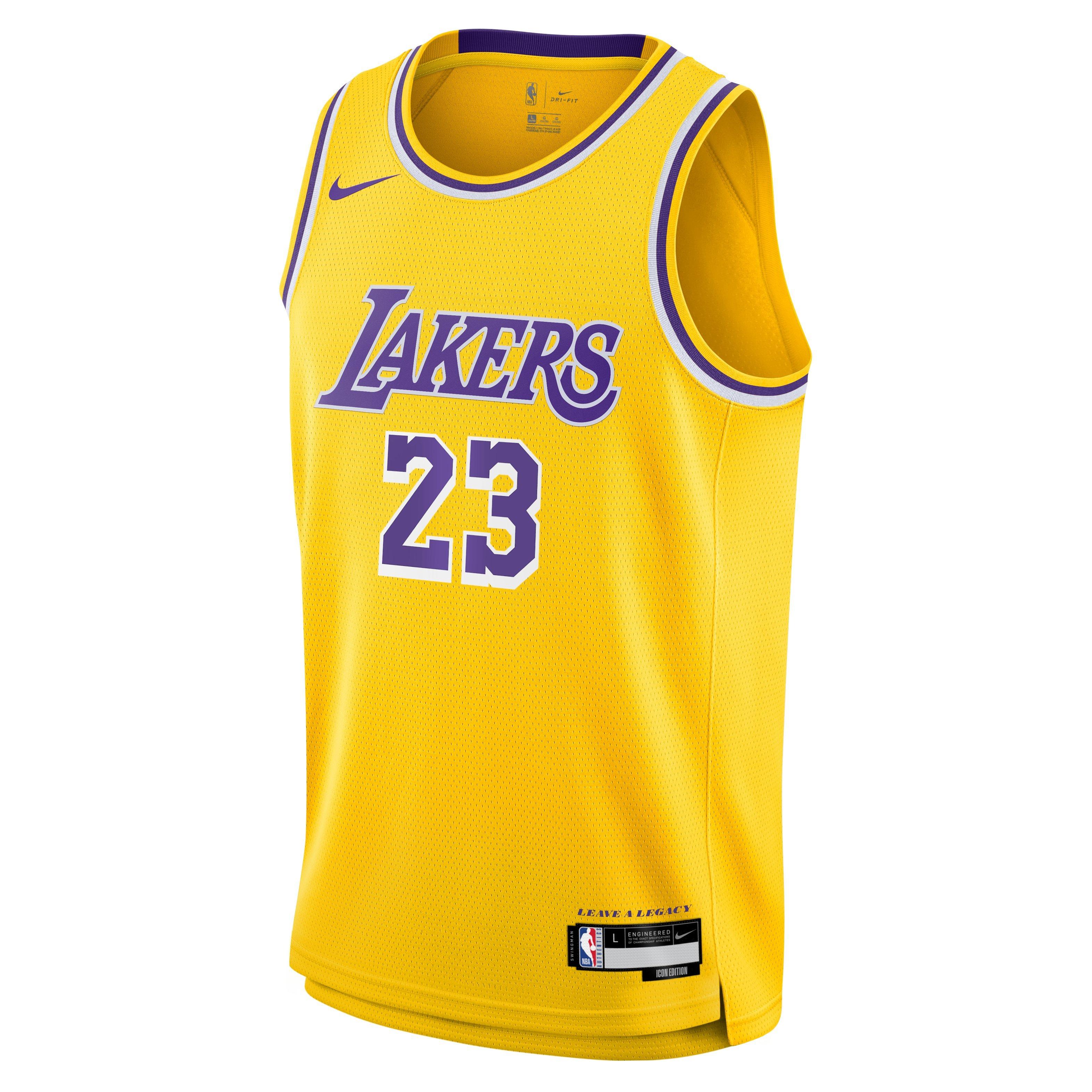 Nike Little Kids' Los Angeles Lakers LeBron James #23 Yellow Swingman Jersey