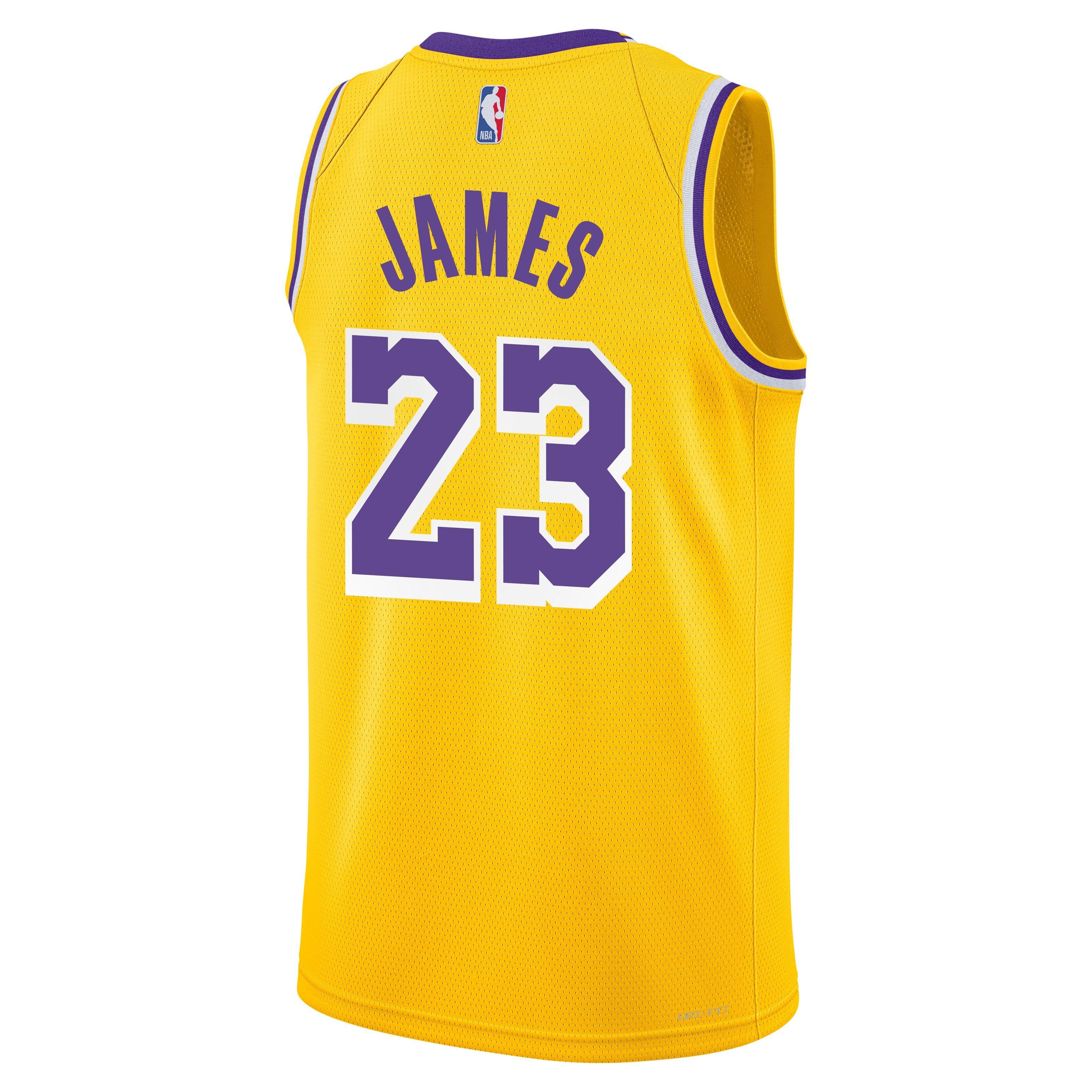 Nike Little Kids' Los Angeles Lakers LeBron James #23 Yellow Swingman  Jersey