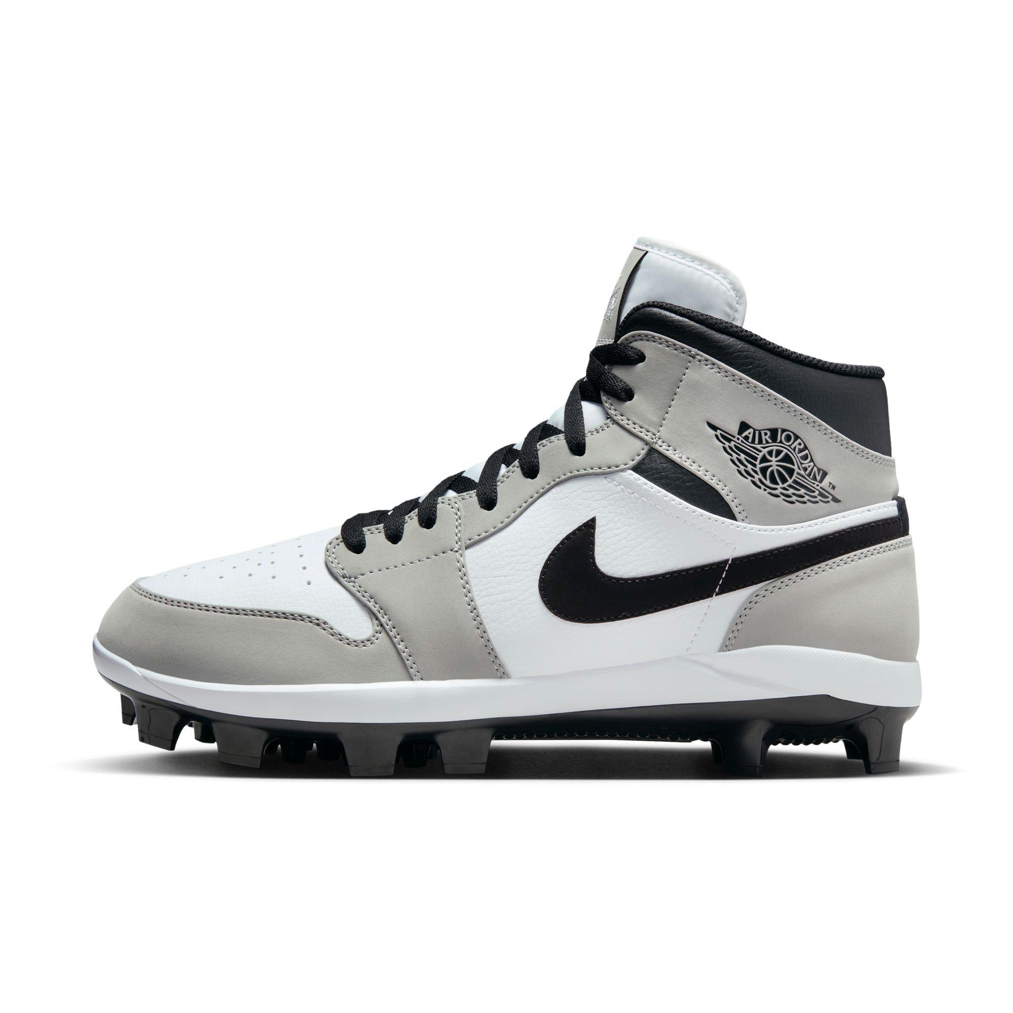 Jordan 1 Retro MCS "Lt Smoke Grey/Black/White" Men's Baseball Cleat - GREY/BLACK/WHITE Thumbnail View 3