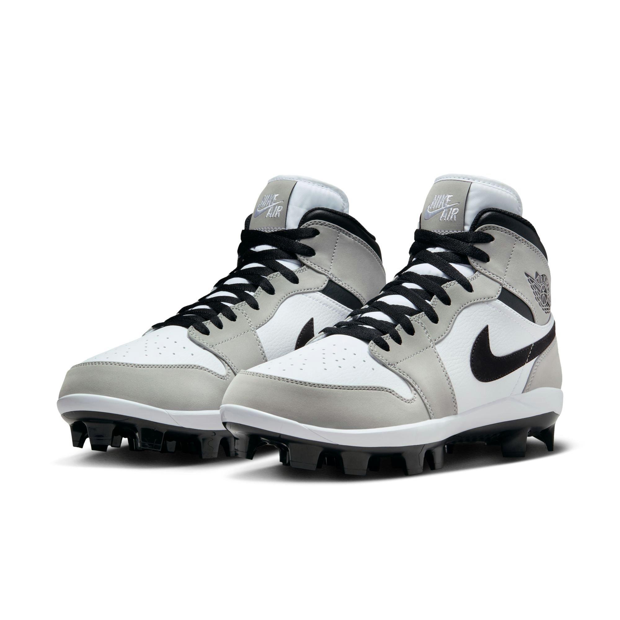 Jordan 1 Retro MCS "Lt Smoke Grey/Black/White" Men's Baseball Cleat - GREY/BLACK/WHITE Thumbnail View 5