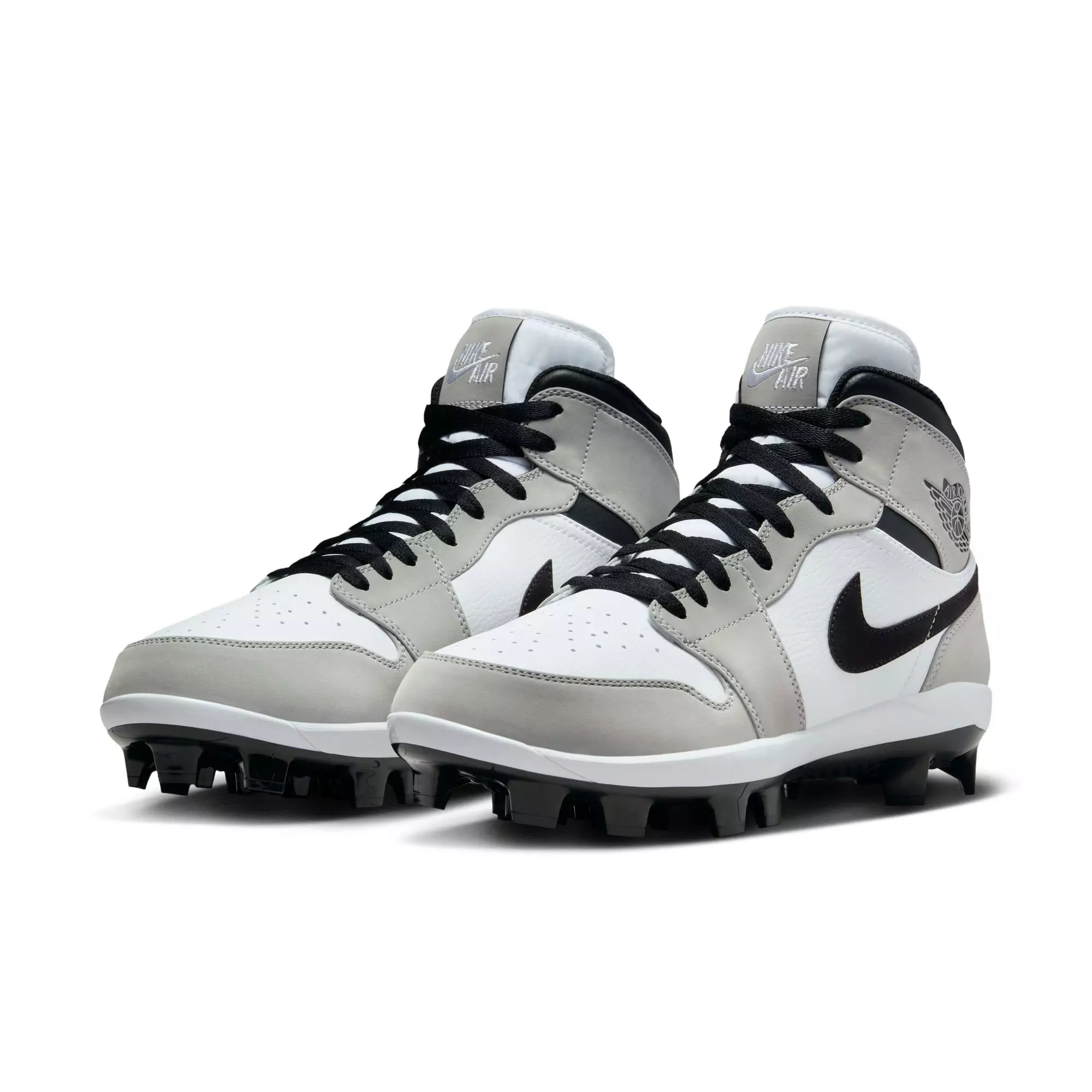 Jordan 1 Retro MCS "Lt Smoke Grey/Black/White" Men's Baseball Cleat - GREY/BLACK/WHITE