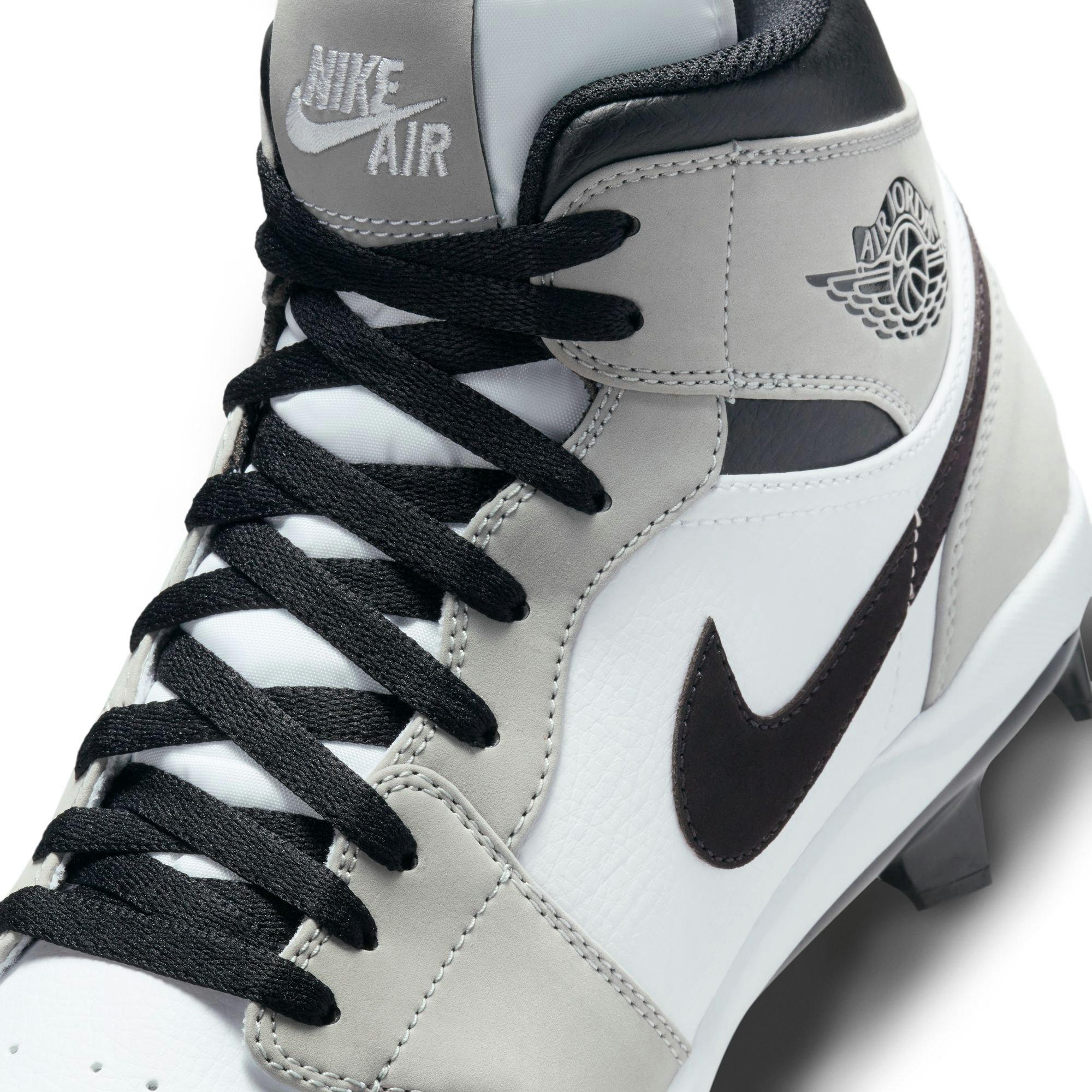 Jordan 1 Retro MCS "Lt Smoke Grey/Black/White" Men's Baseball Cleat - GREY/BLACK/WHITE Thumbnail View 10