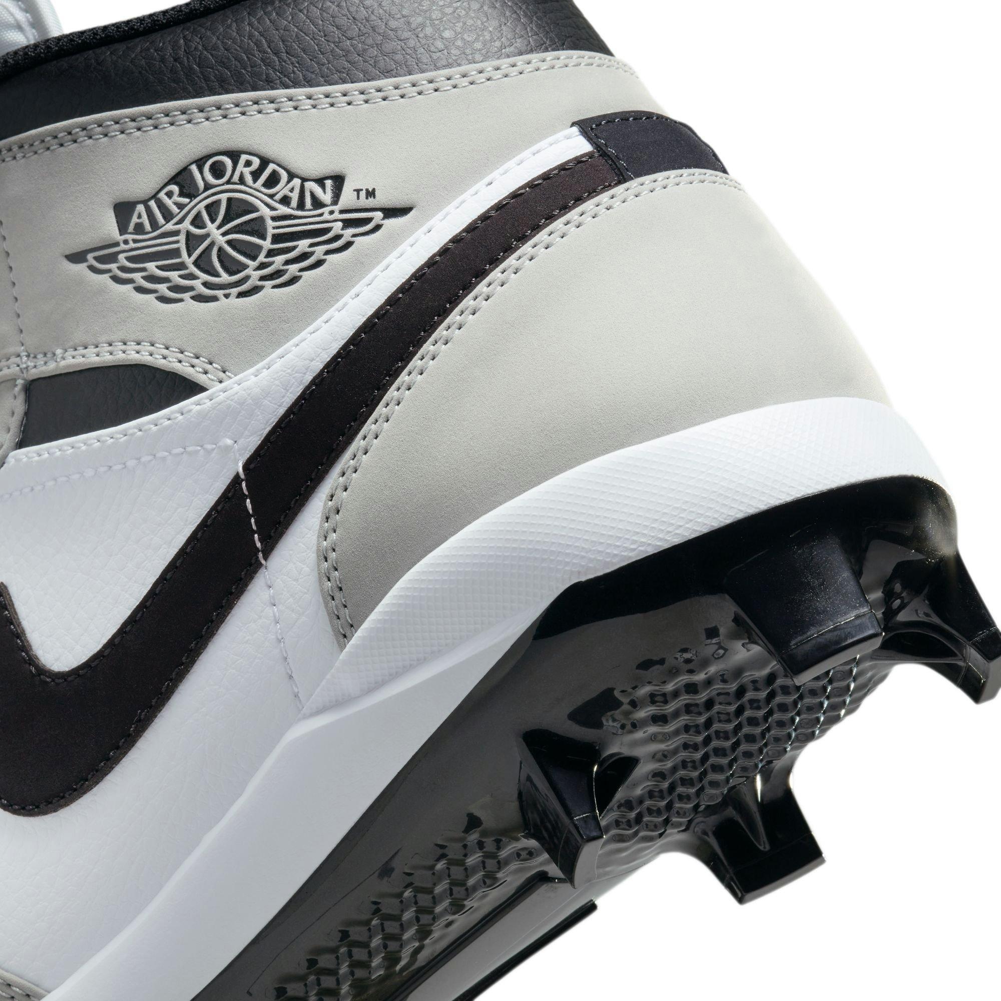 Jordan 1 Retro MCS "Lt Smoke Grey/Black/White" Men's Baseball Cleat - GREY/BLACK/WHITE Thumbnail View 11