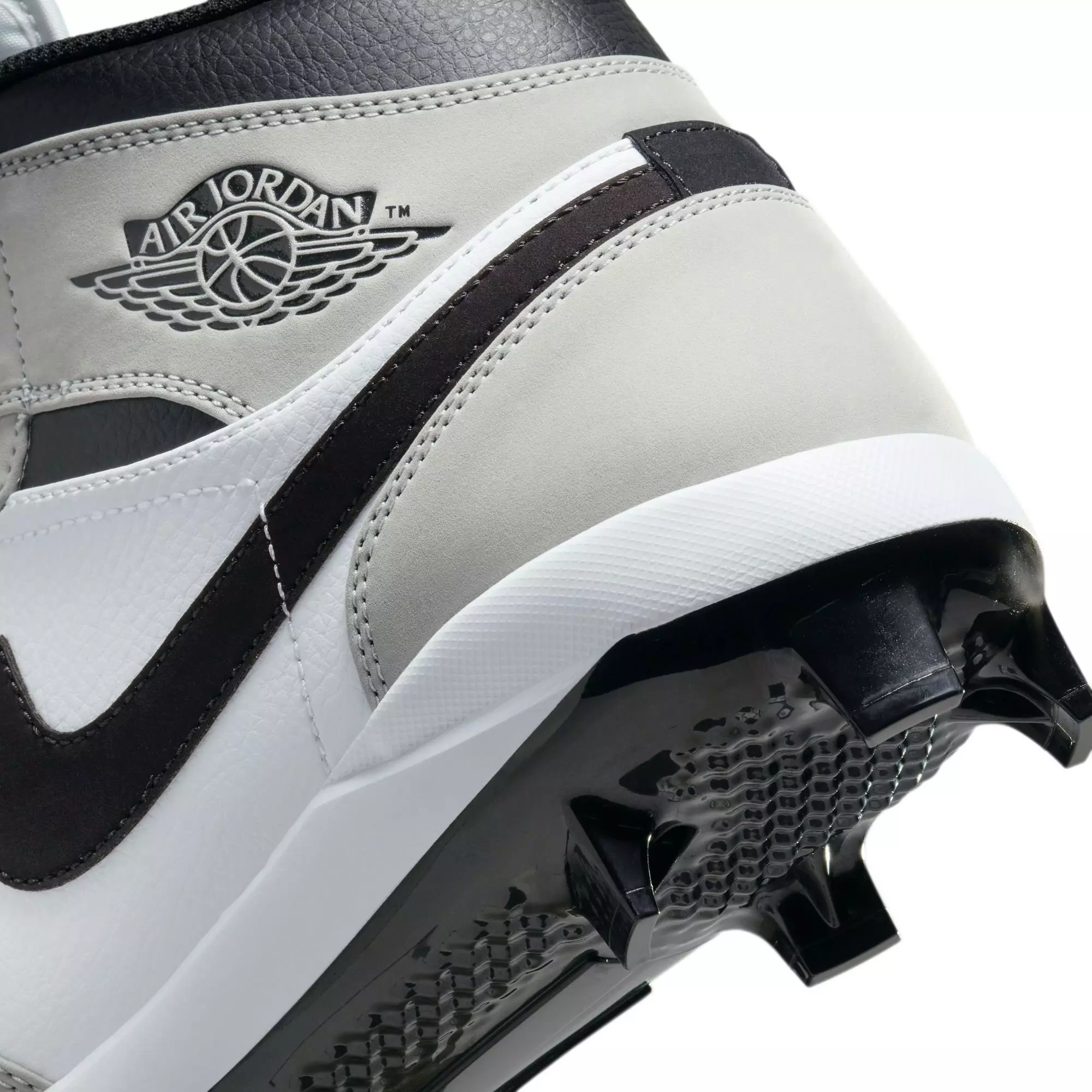 Jordan 1 Retro MCS "Lt Smoke Grey/Black/White" Men's Baseball Cleat - GREY/BLACK/WHITE