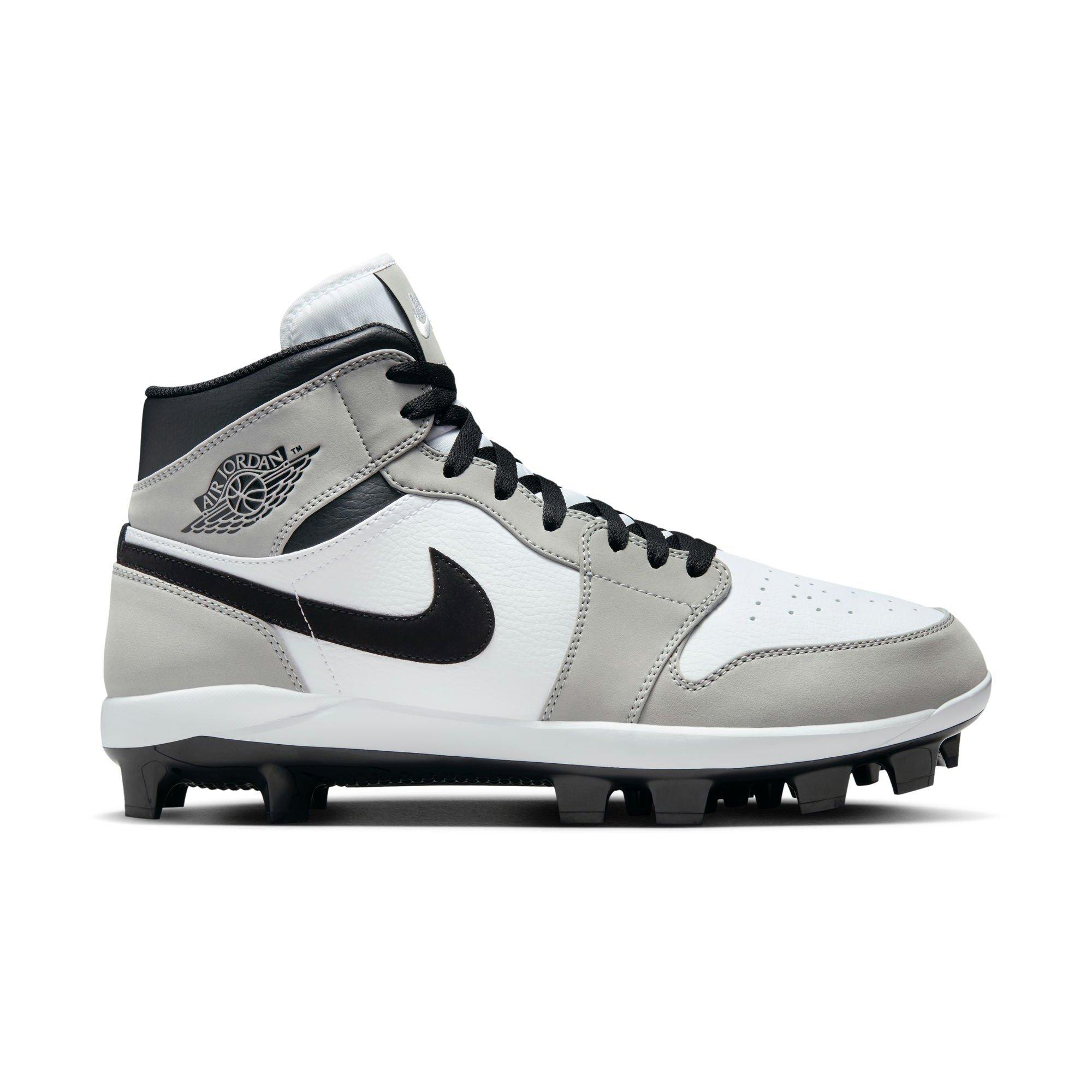 Jordan 1 Retro MCS "Lt Smoke Grey/Black/White" Men's Baseball Cleat - GREY/BLACK/WHITE Thumbnail View 1