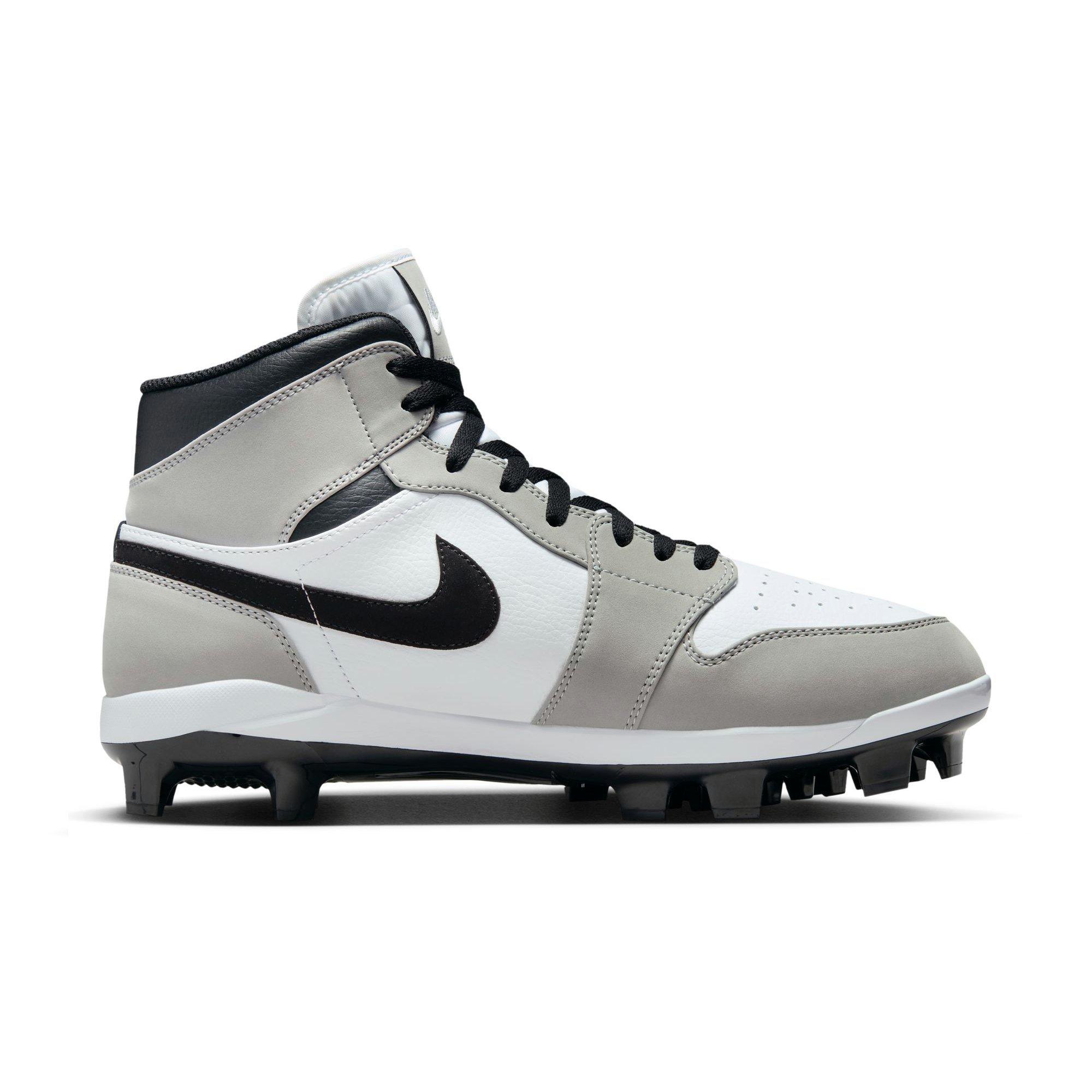 Jordan 1 Retro MCS "Lt Smoke Grey/Black/White" Men's Baseball Cleat - GREY/BLACK/WHITE Thumbnail View 2