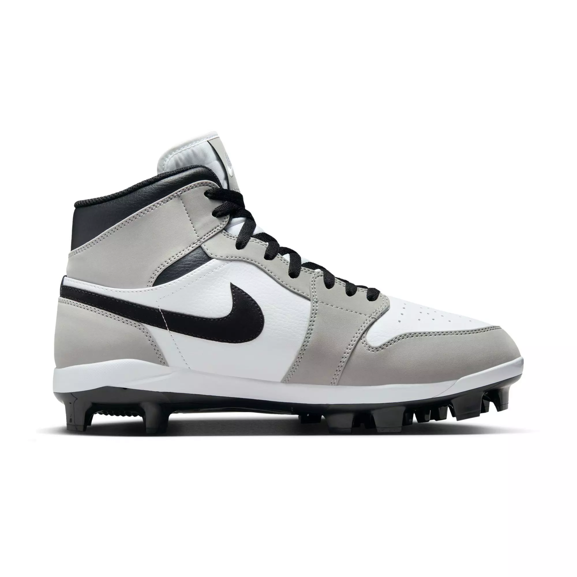 Jordan 1 Retro MCS "Lt Smoke Grey/Black/White" Men's Baseball Cleat - GREY/BLACK/WHITE
