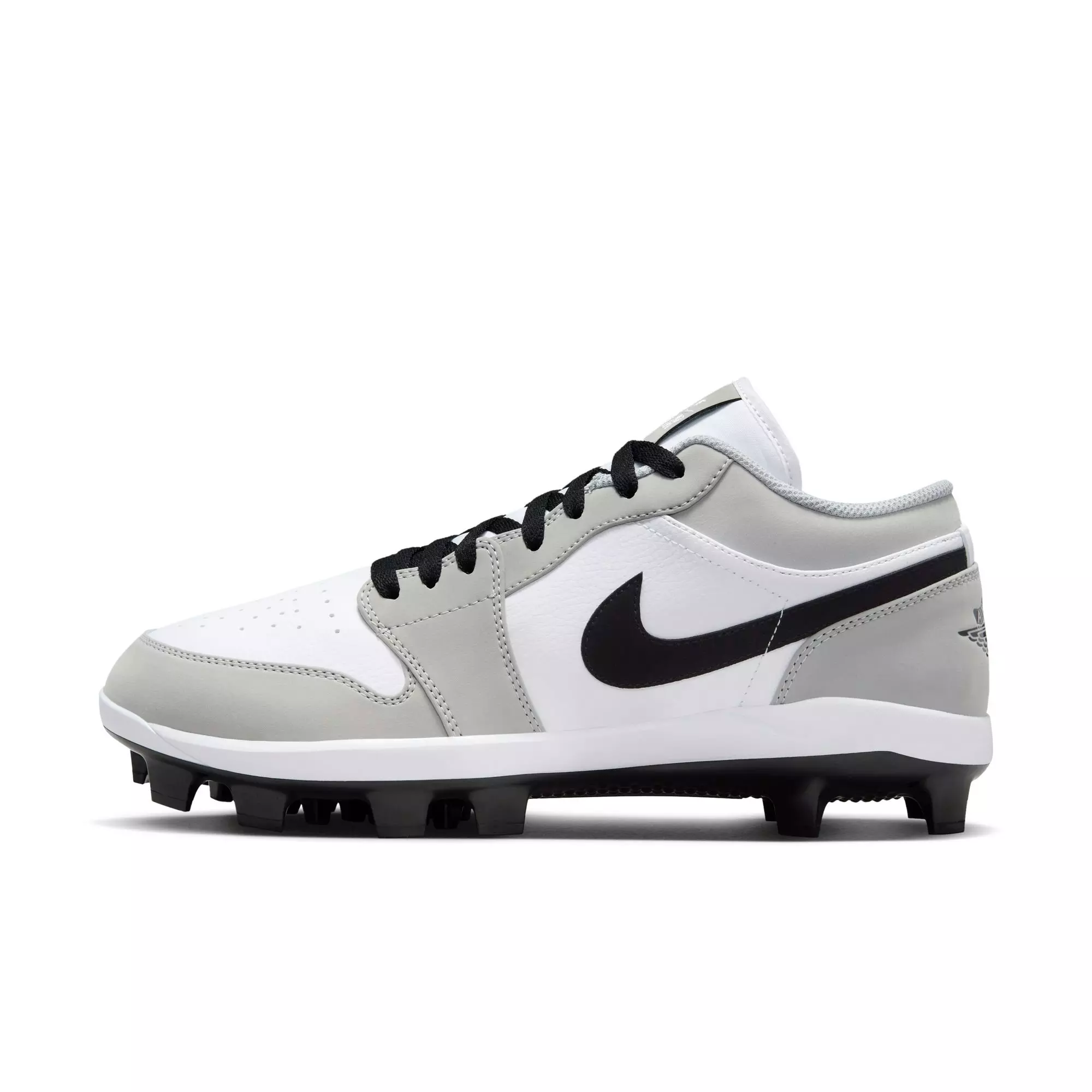 Jordan 1 Retro MCS Low "Lt Smoke Grey/Black/White" Men's Baseball Cleat - GREY/BLACK/WHITE