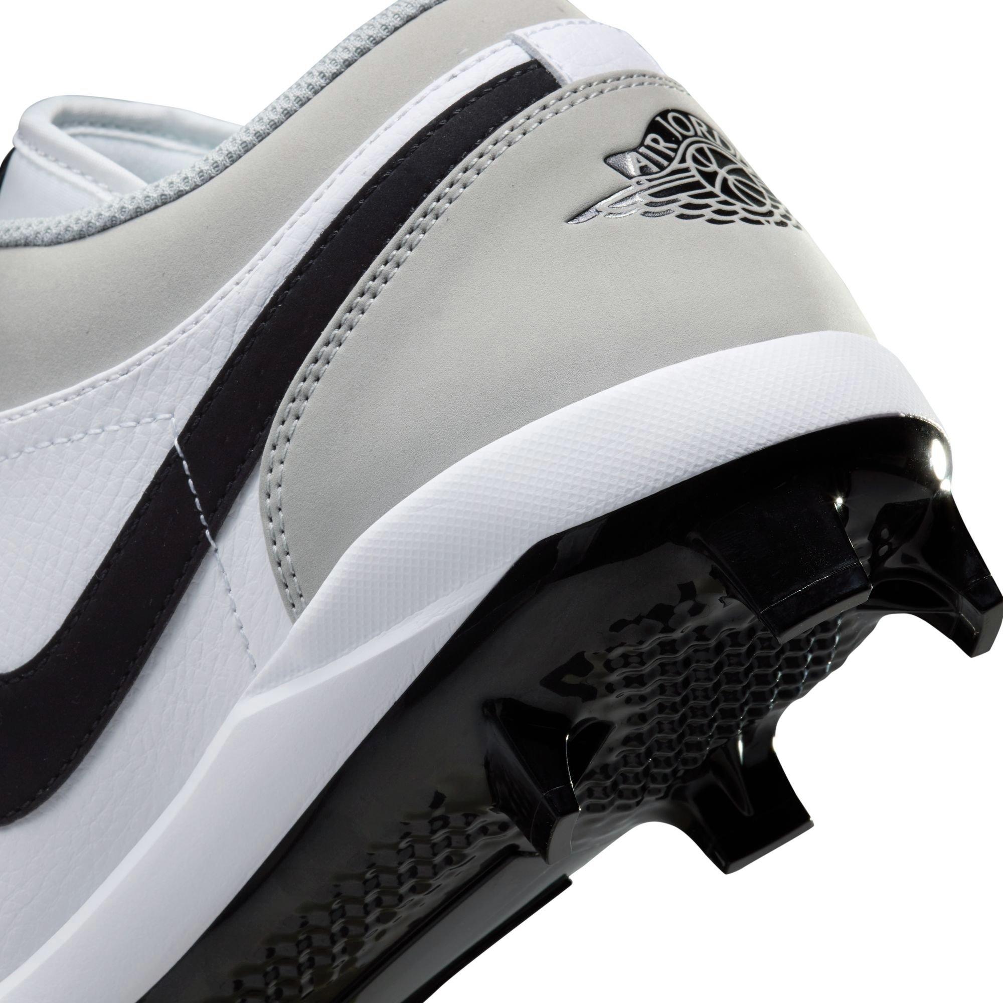 Jordan 1 Retro MCS Low "Lt Smoke Grey/Black/White" Men's Baseball Cleat - GREY/BLACK/WHITE Thumbnail View 12
