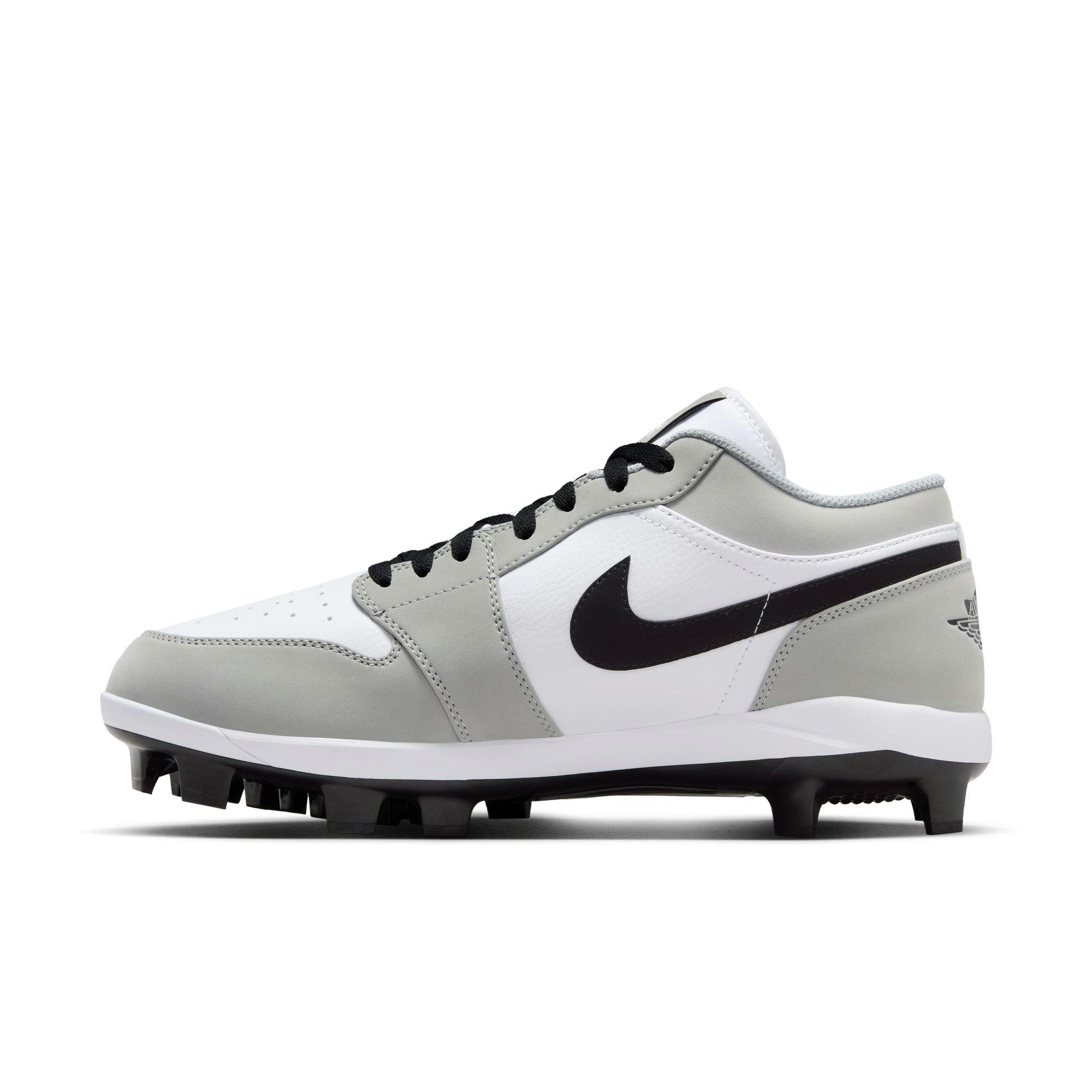 Jordan 1 Retro MCS Low Lt Smoke Grey Black White Men s Baseball Cleat Hibbett