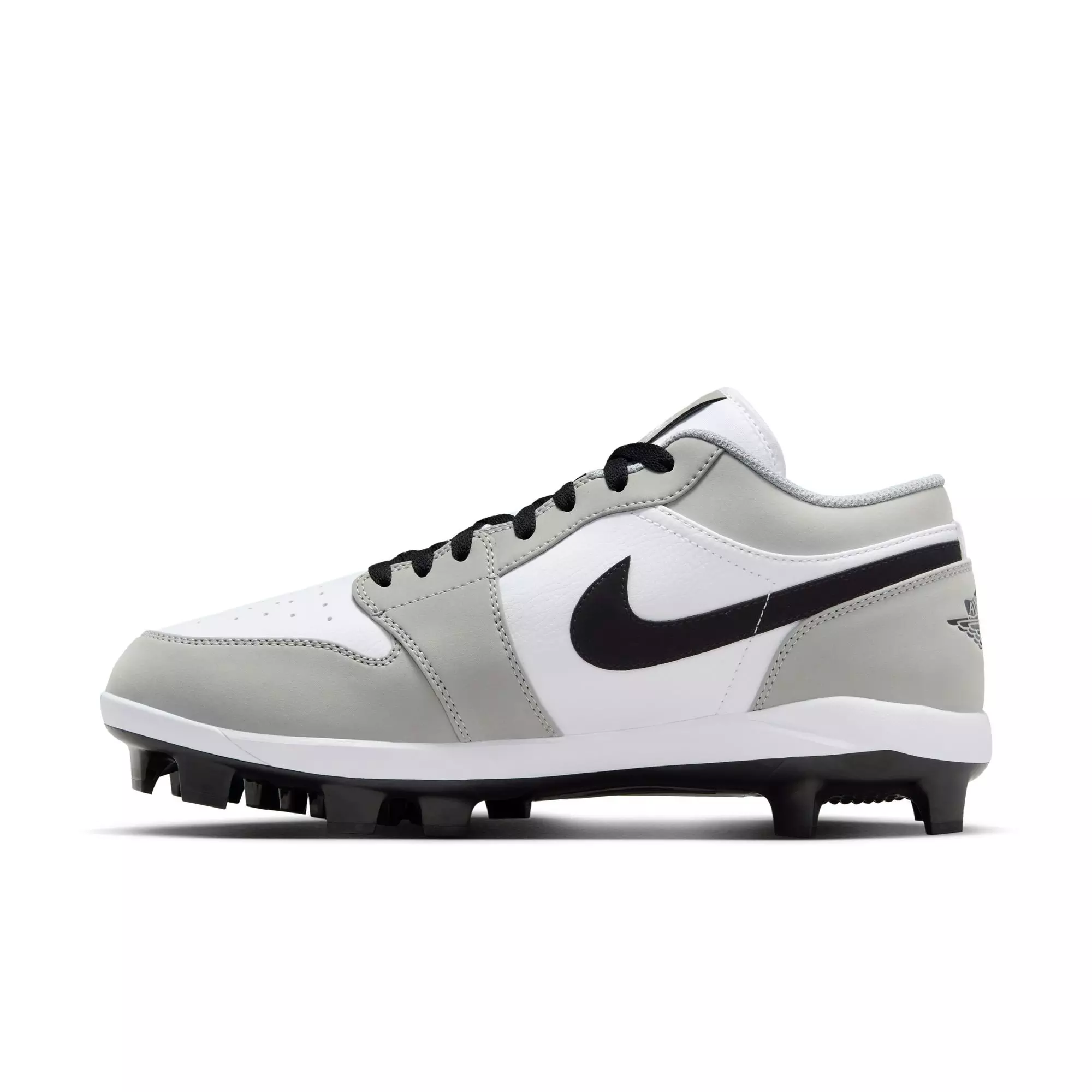 Jordan 1 Retro MCS Low "Lt Smoke Grey/Black/White" Men's Baseball Cleat - GREY/BLACK/WHITE