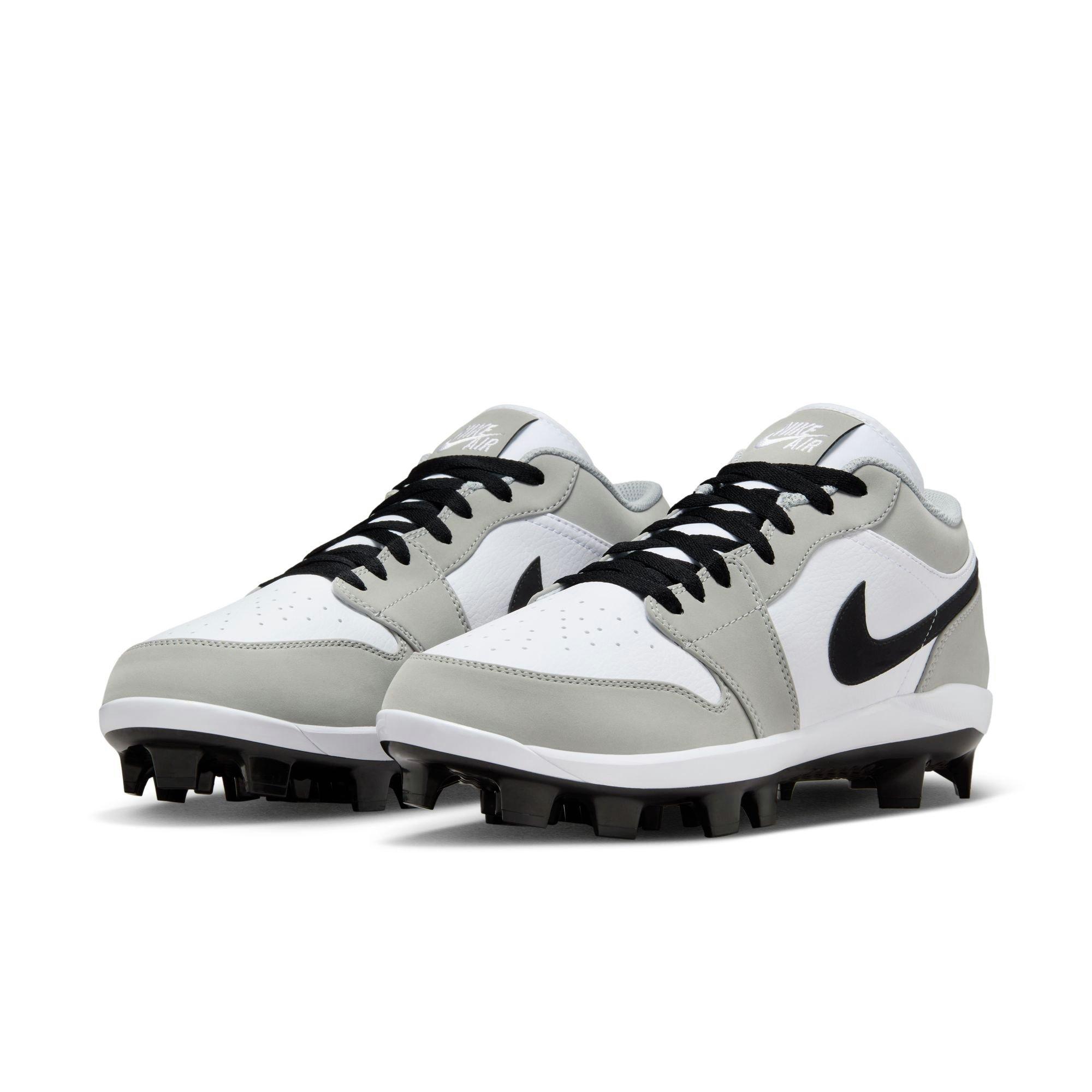 Jordan 1 Retro MCS Low "Lt Smoke Grey/Black/White" Men's Baseball Cleat - GREY/BLACK/WHITE Thumbnail View 5