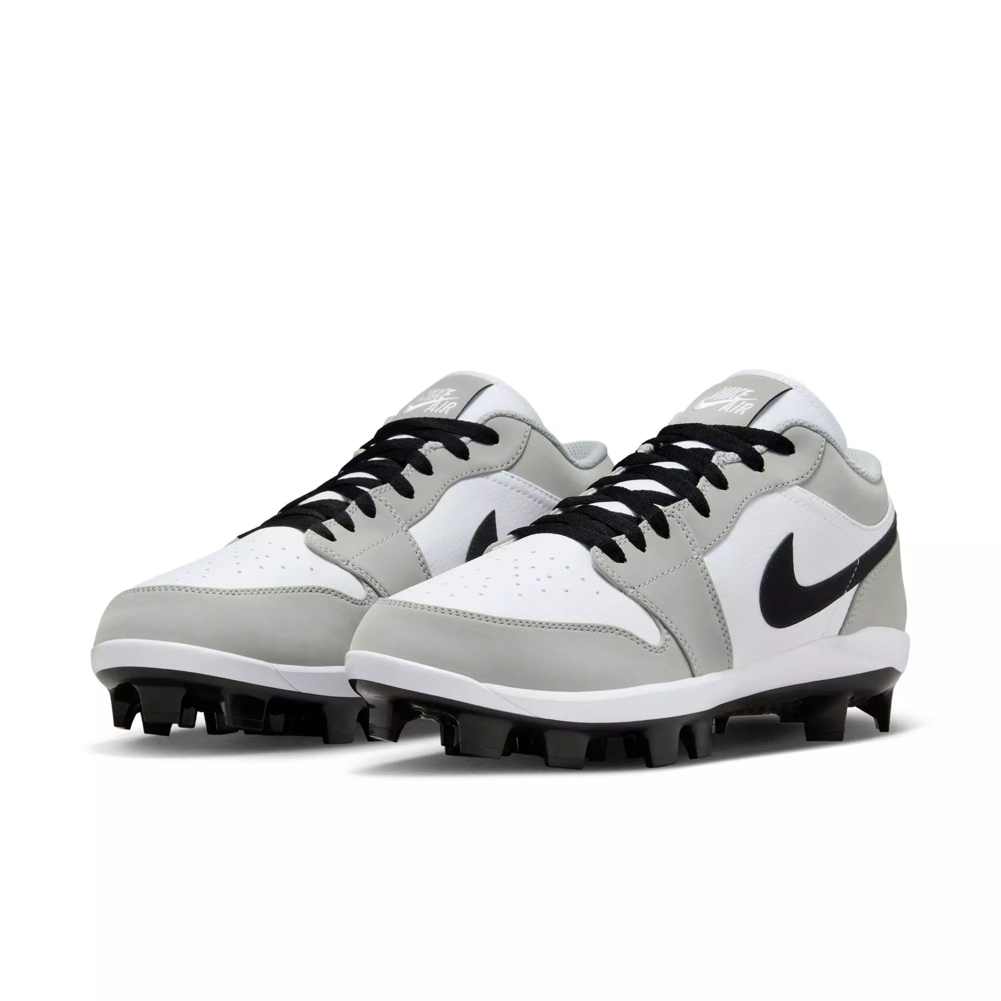 Jordan 1 Retro MCS Low "Lt Smoke Grey/Black/White" Men's Baseball Cleat - GREY/BLACK/WHITE