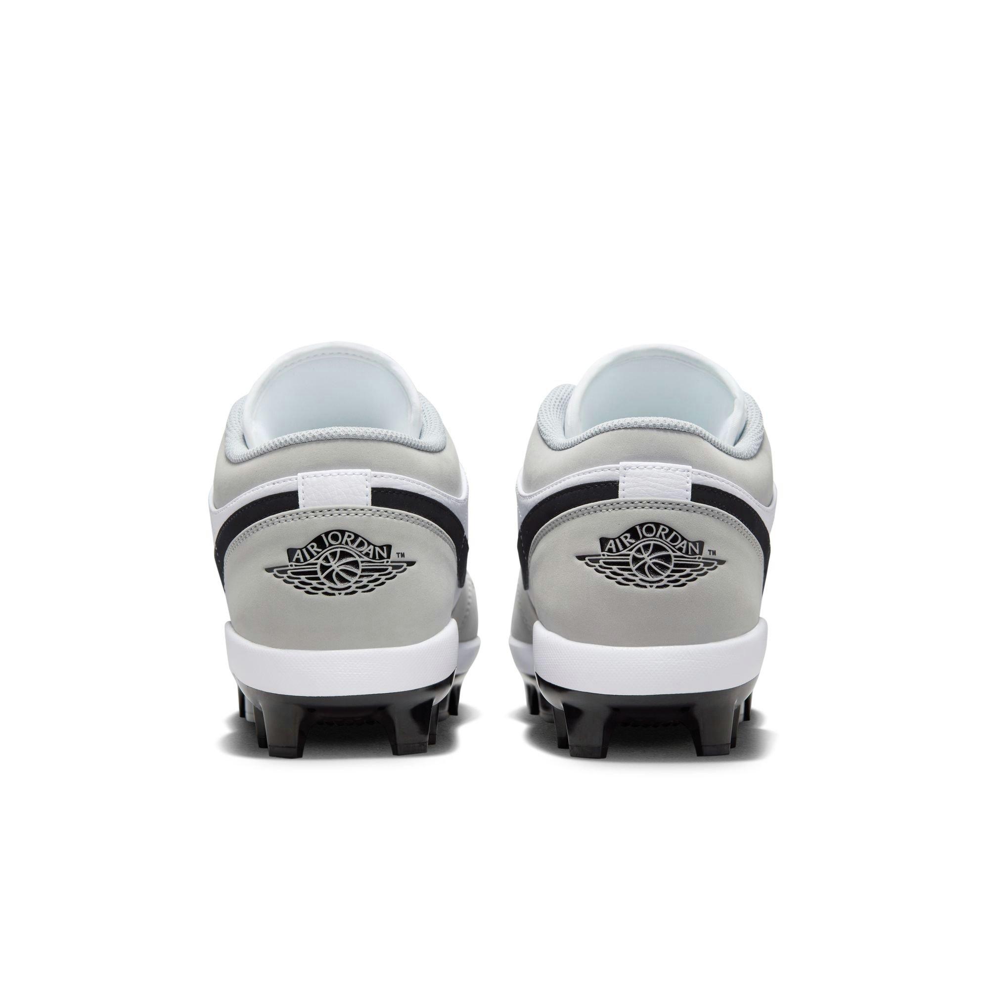 Jordan 1 Retro MCS Low "Lt Smoke Grey/Black/White" Men's Baseball Cleat - GREY/BLACK/WHITE Thumbnail View 6