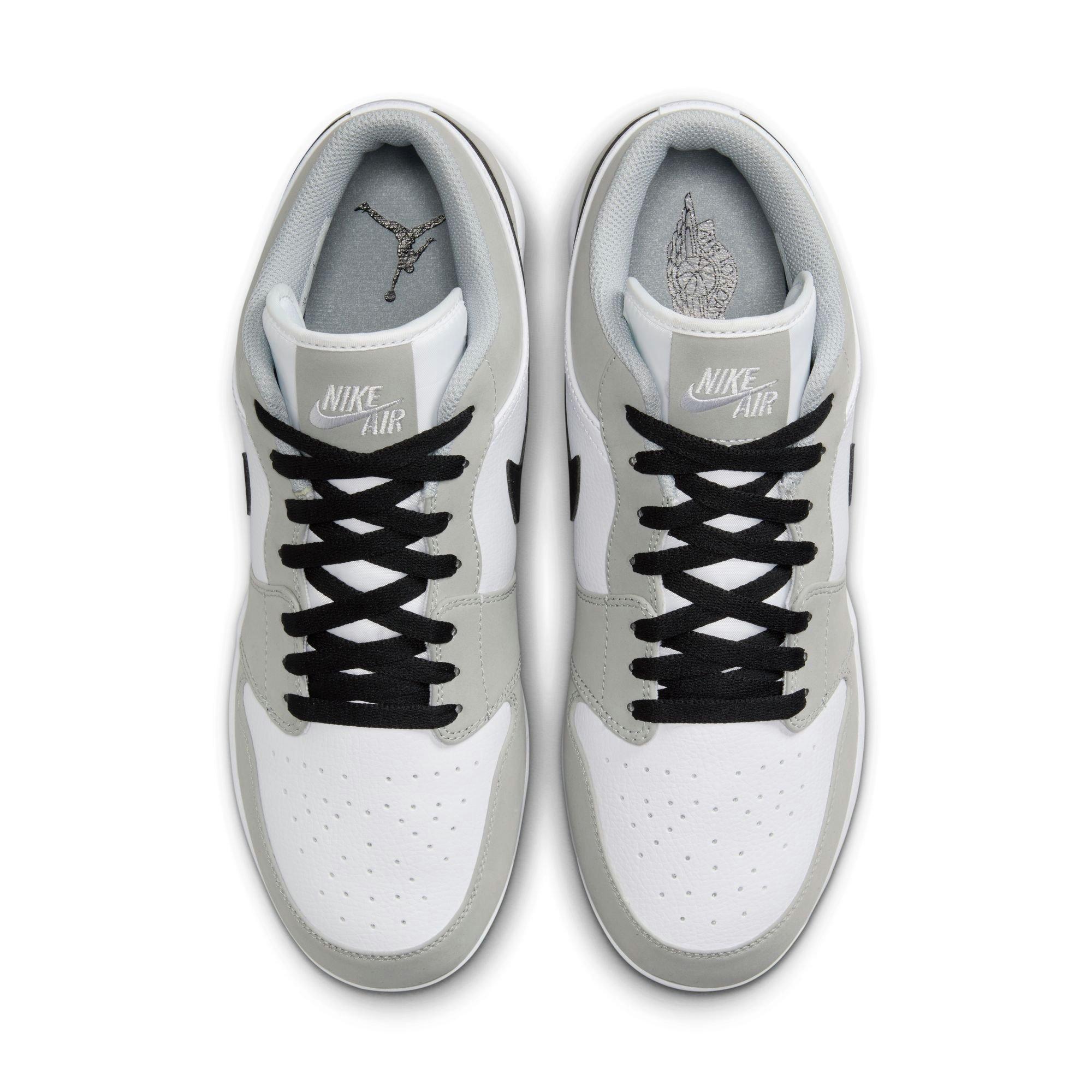 Jordan 1 Retro MCS Low "Lt Smoke Grey/Black/White" Men's Baseball Cleat - GREY/BLACK/WHITE Thumbnail View 7