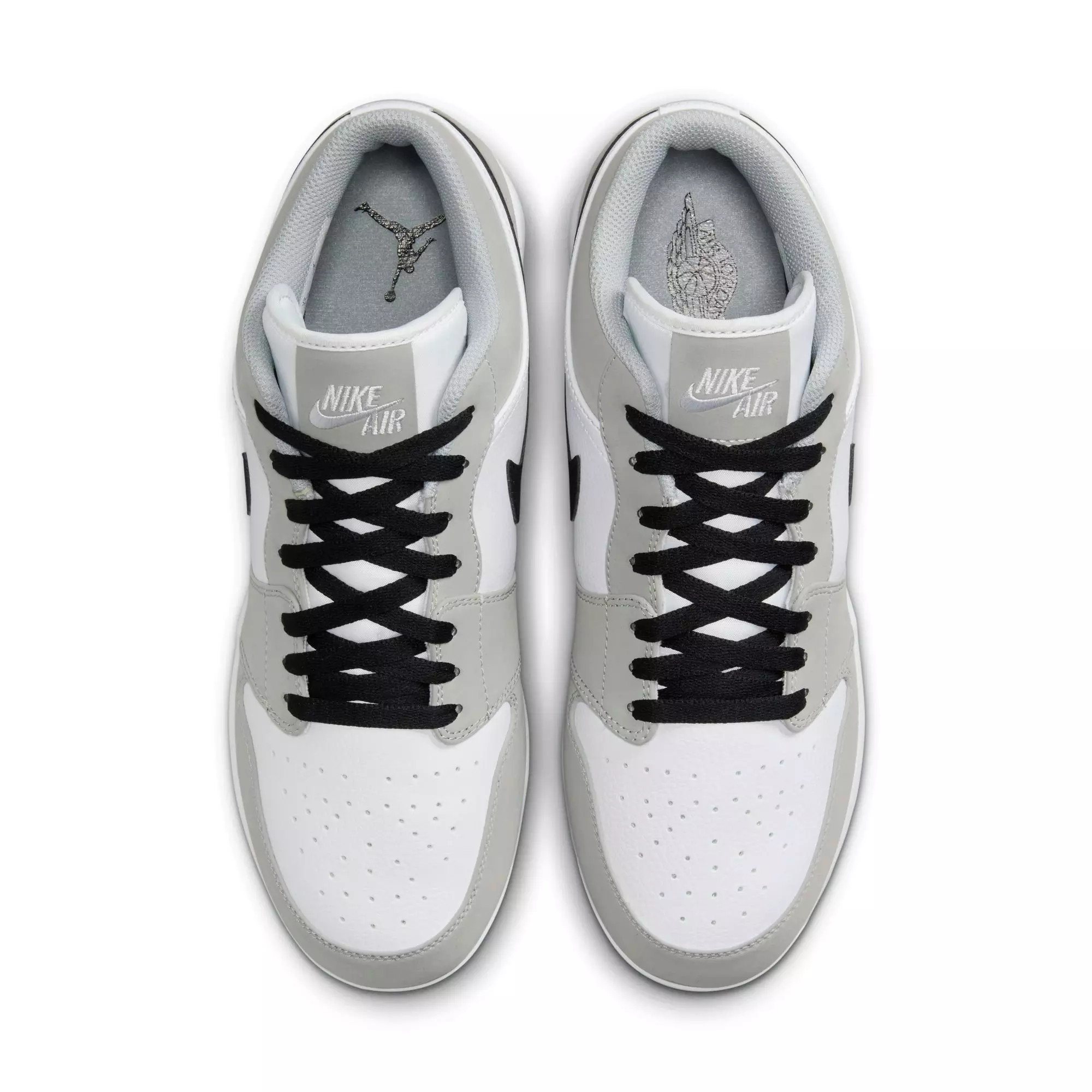 Jordan 1 Retro MCS Low "Lt Smoke Grey/Black/White" Men's Baseball Cleat - GREY/BLACK/WHITE