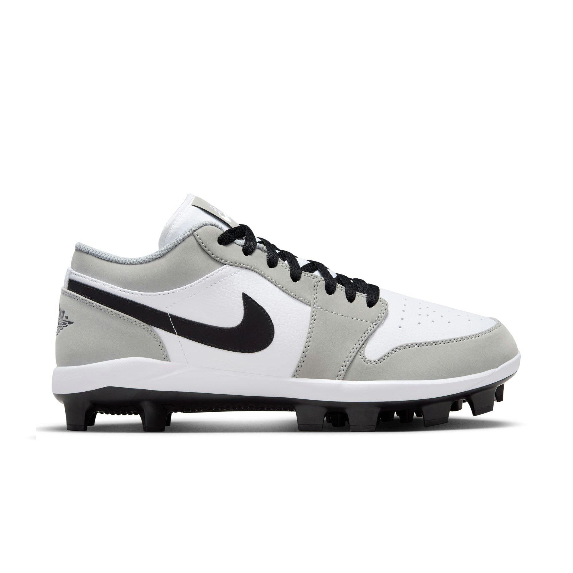 Jordan 1 Retro MCS Low "Lt Smoke Grey/Black/White" Men's Baseball Cleat - GREY/BLACK/WHITE Thumbnail View 1