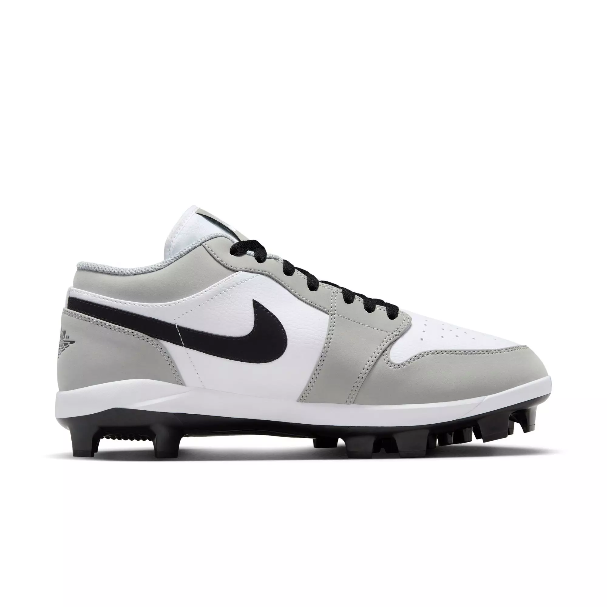 Jordan 1 Retro MCS Low "Lt Smoke Grey/Black/White" Men's Baseball Cleat - GREY/BLACK/WHITE