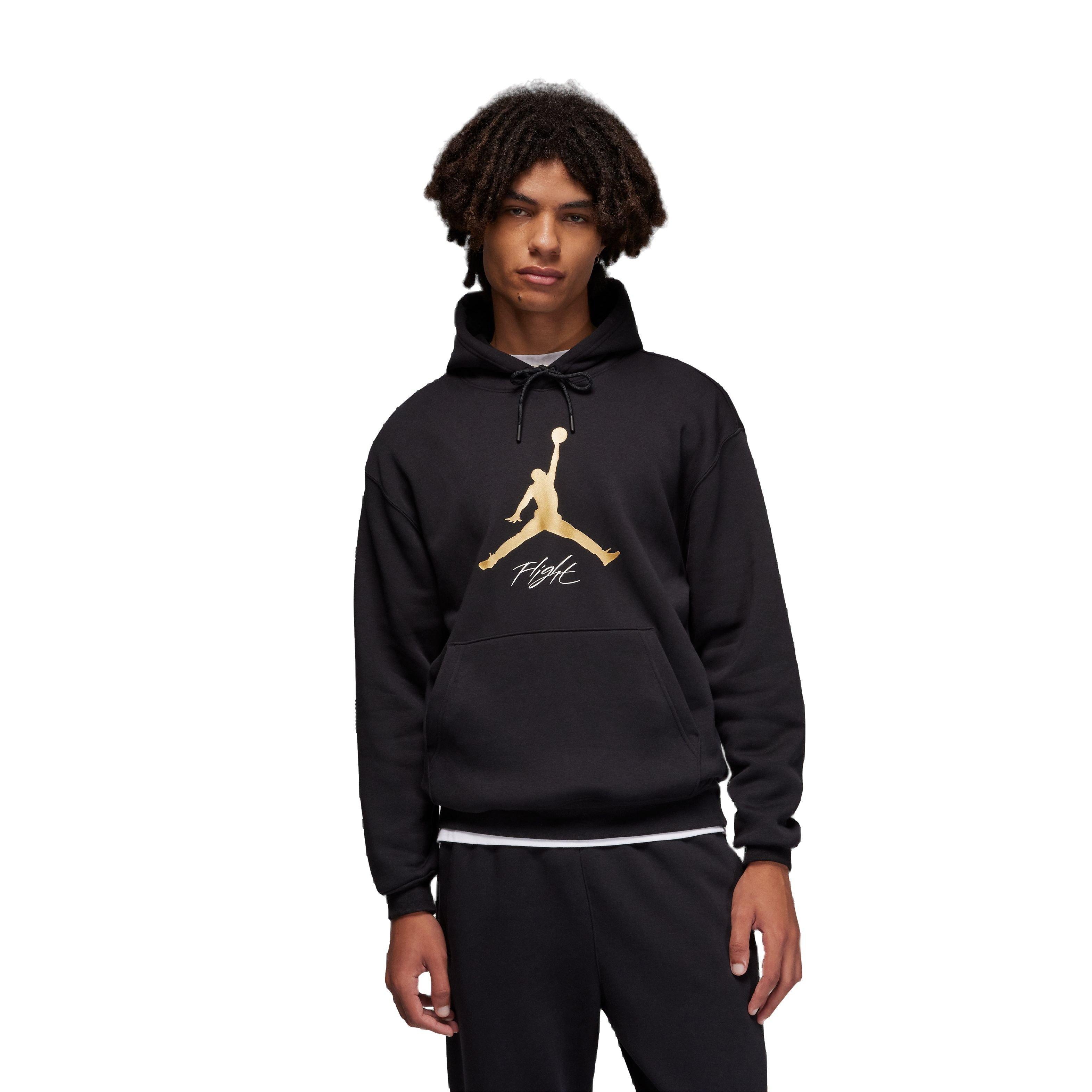 Jordan Men's Gratitude Essentials Baseline Fleece Pullover Hoodie - BLACK/GOLD Thumbnail View 1