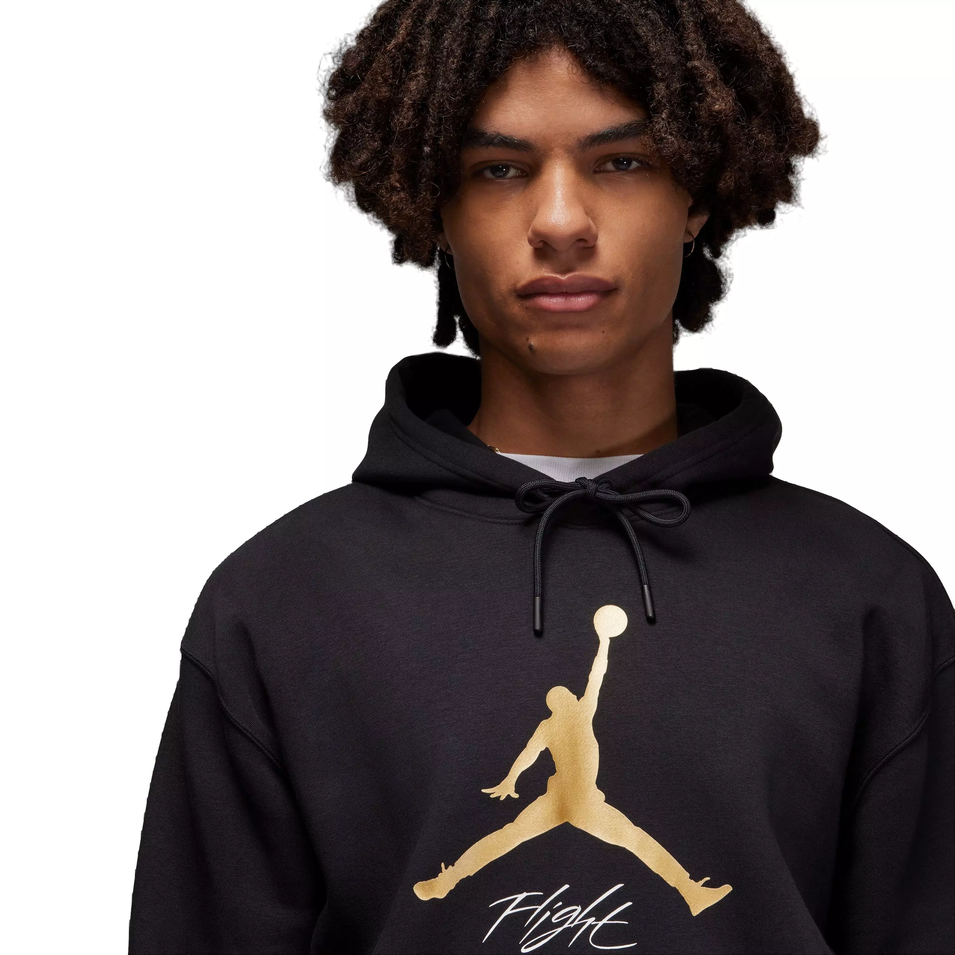 Jordan Men's Gratitude Essentials Baseline Fleece Pullover Hoodie - BLACK/GOLD