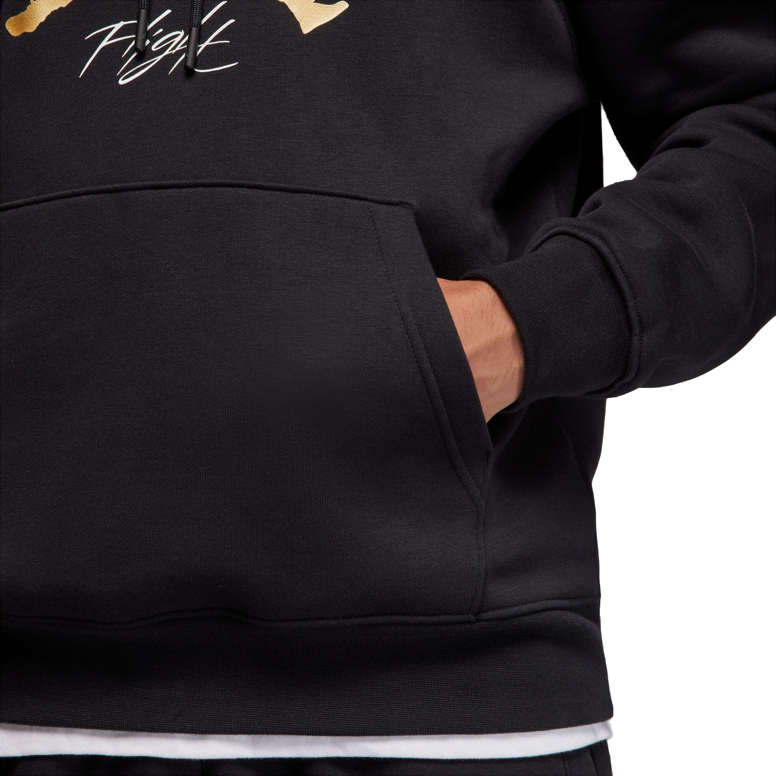 Jordan Men's Gratitude Essentials Baseline Fleece Pullover Hoodie - BLACK/GOLD Thumbnail View 4