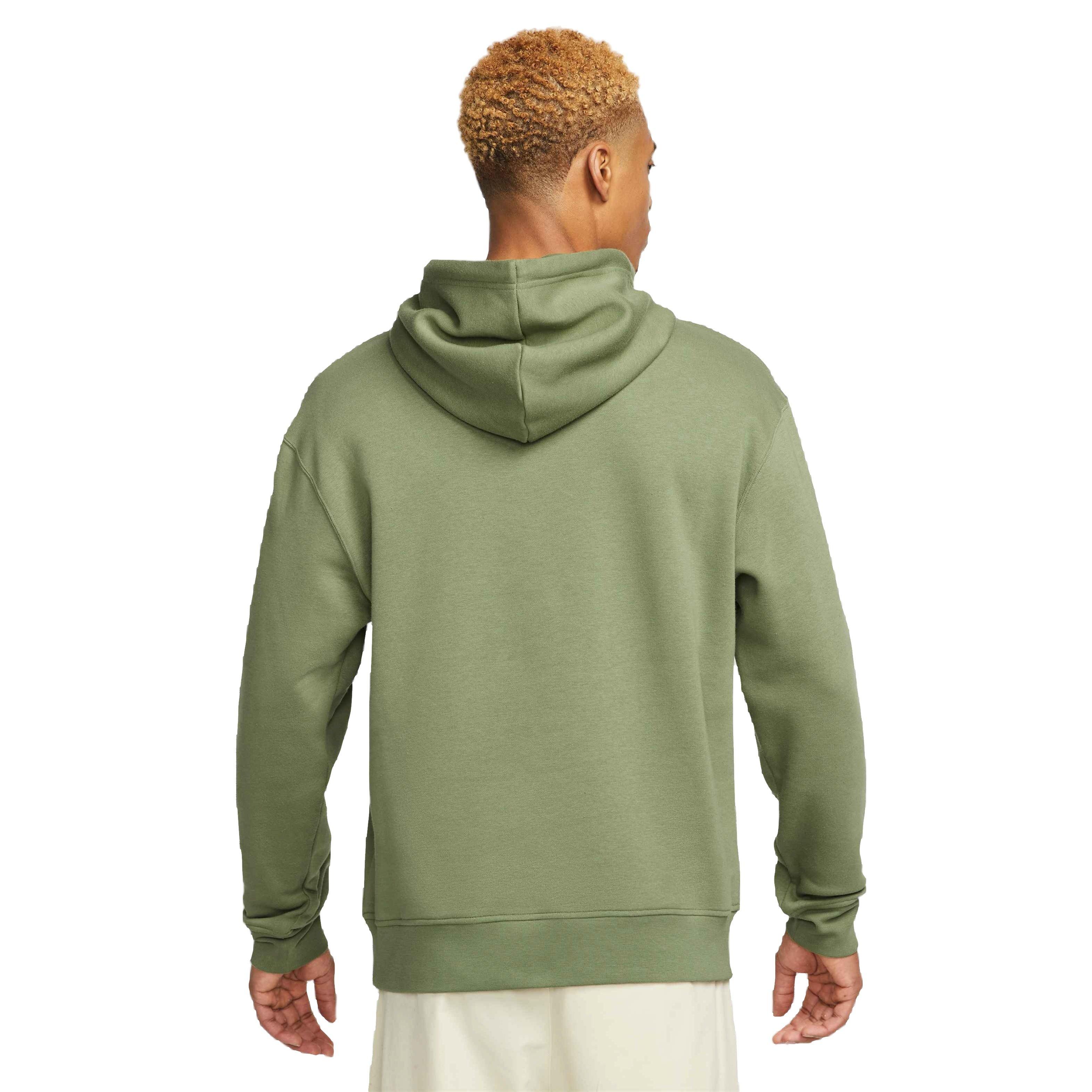 Jordan Men's Essentials Fleece Baseline Pullover Hoodie-Olive - OLIVE Thumbnail View 2