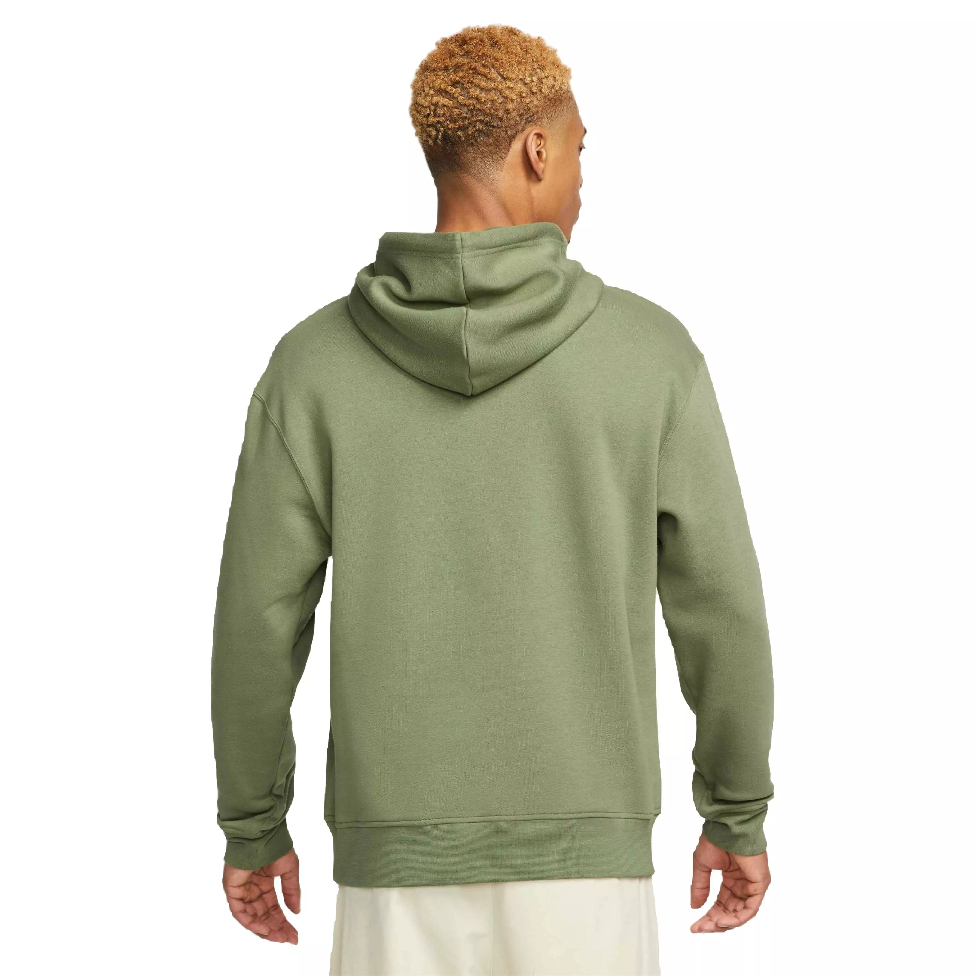Jordan Men's Essentials Fleece Baseline Pullover Hoodie-Olive - OLIVE