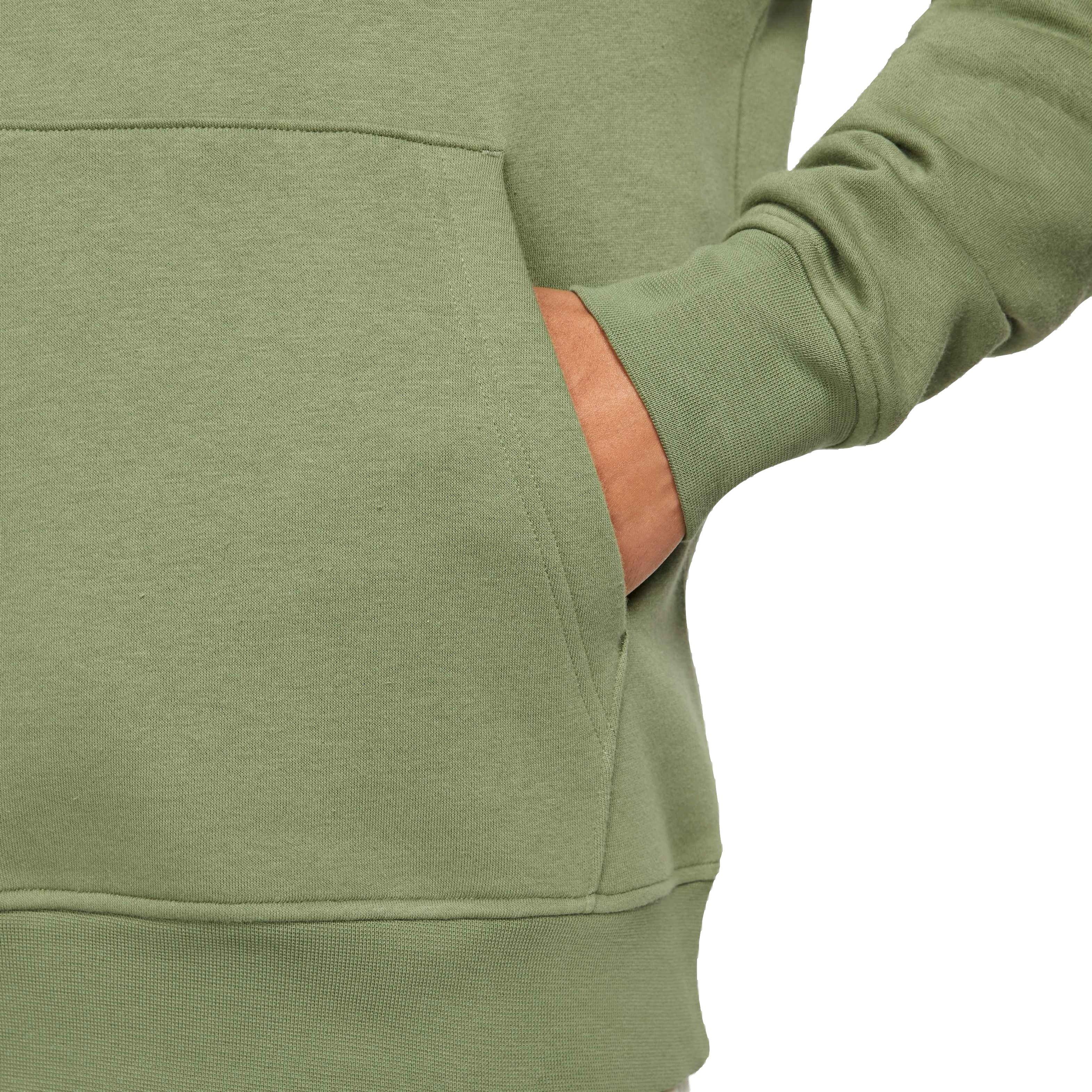 Jordan Men's Essentials Fleece Baseline Pullover Hoodie-Olive - OLIVE Thumbnail View 3