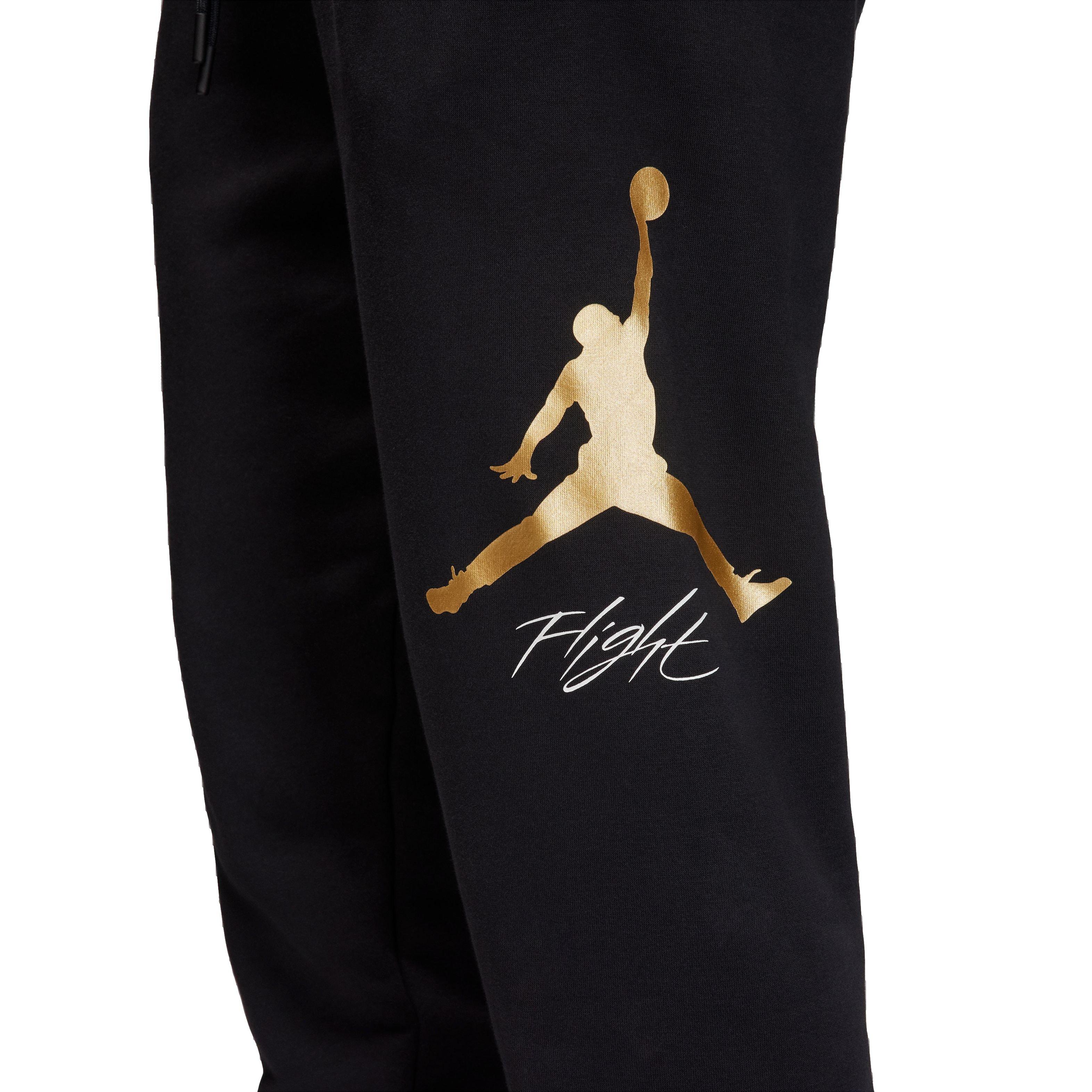 Jordan Men's Gratitude Essentials Baseline Fleece Pants - BLACK/GOLD Thumbnail View 5