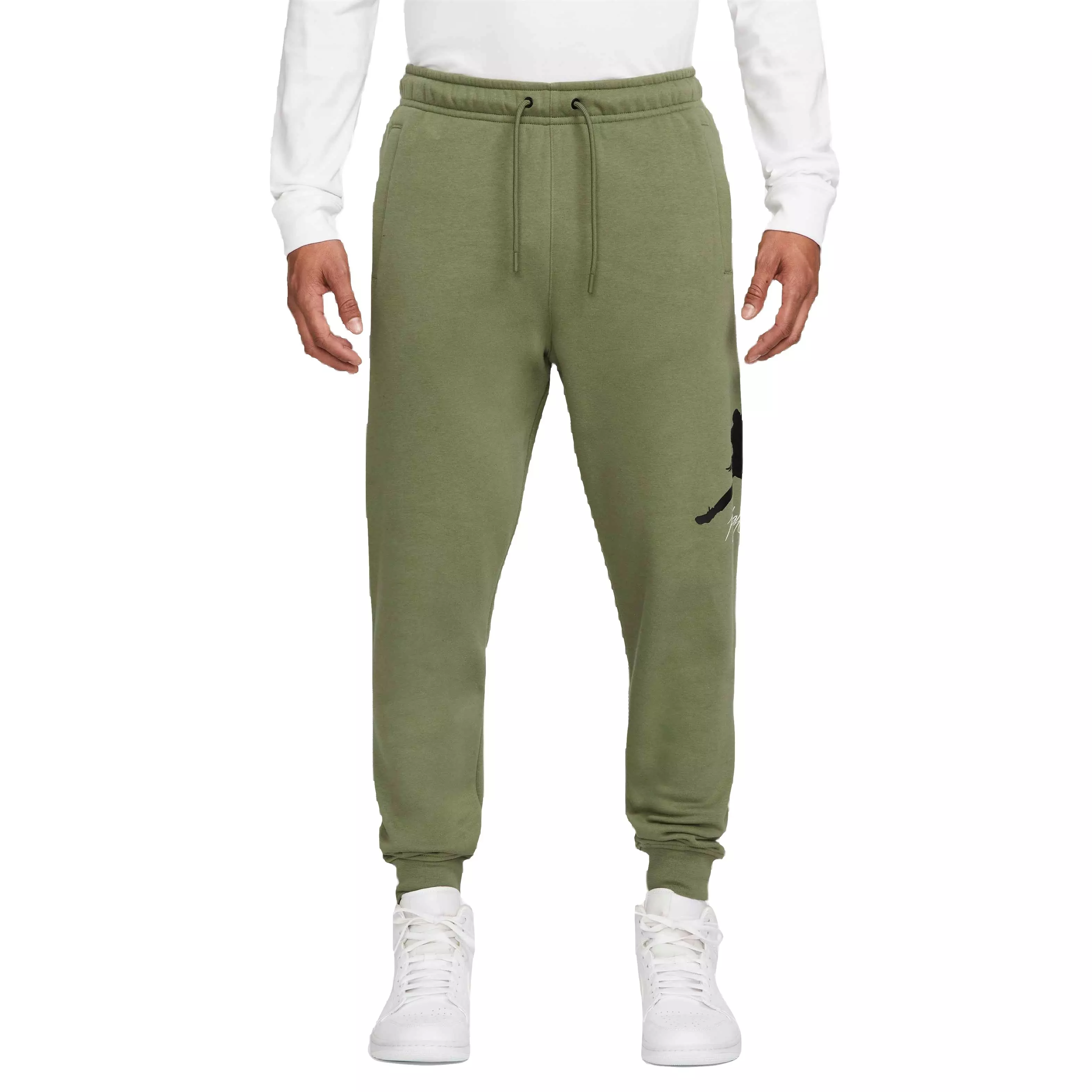 Jordan Men's Essentials Fleece Baseline Pants-Olive - OLIVE