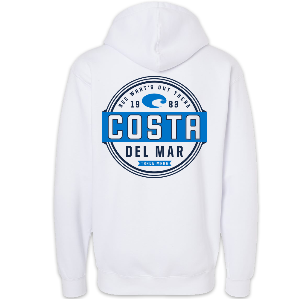 Costa Del Mar Men's Prado Hoodie - White - WHITE Thumbnail View 1