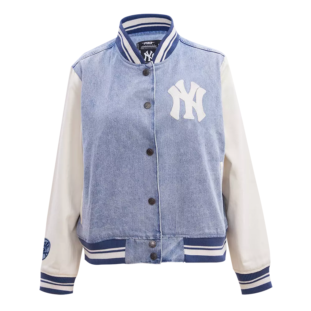Pro Standard Women's New York Varsity Team Denim Jacket - DENIM