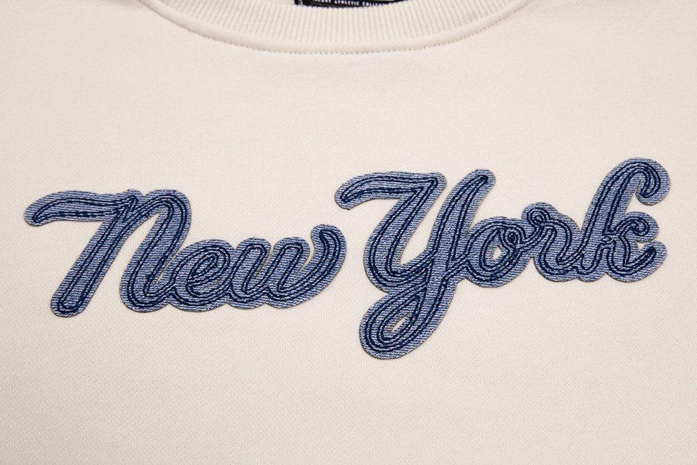 Pro Standard Women's Yankees Crew Sweatshirt - Linen, Off-White, Size: Medium