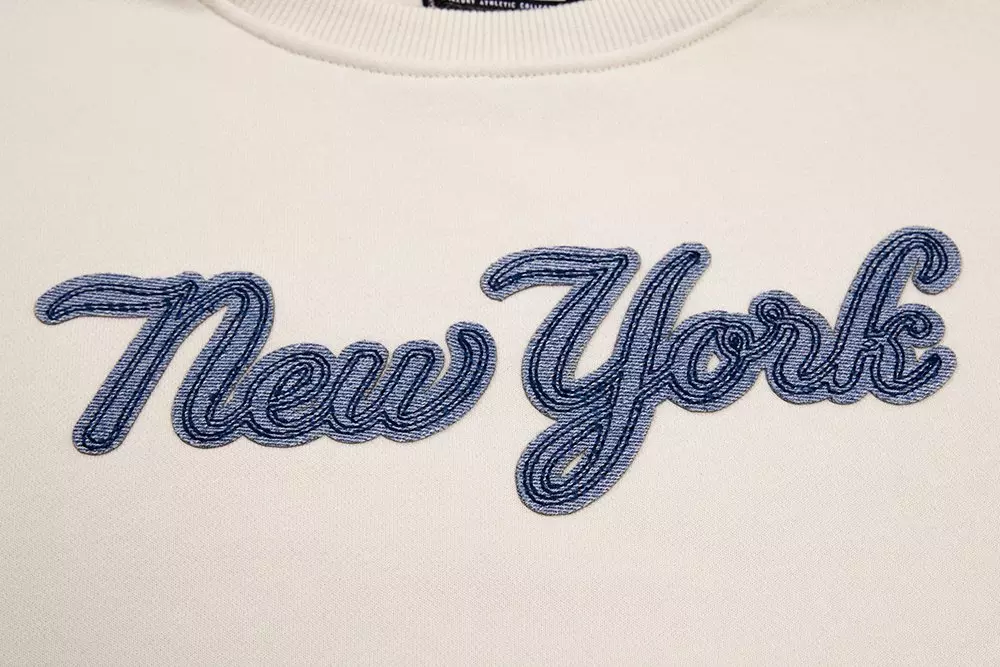 Pro Standard Women's Yankees Crew Sweatshirt - Linen - OFF-WHITE