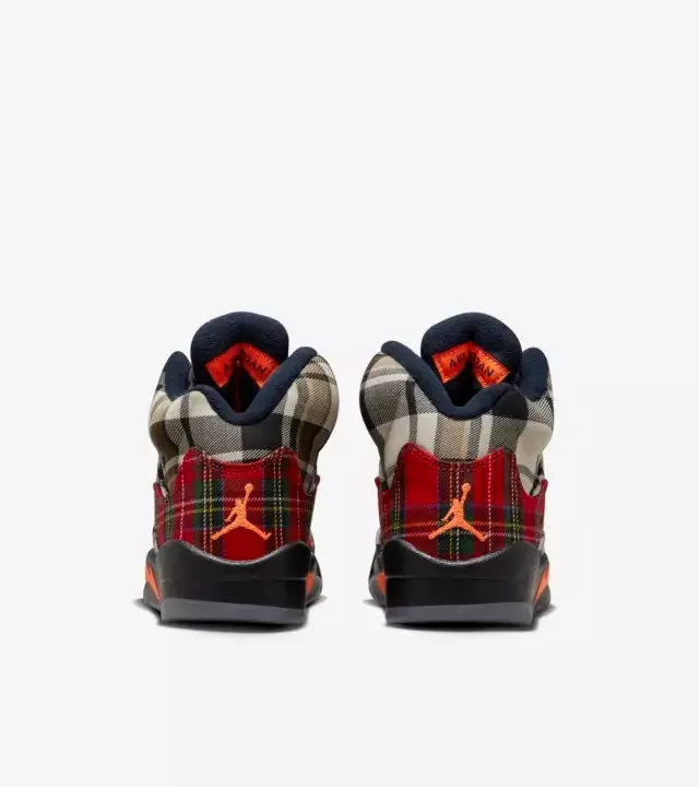 Jordan 5 Retro "Plaid" Grade School Kids' Shoe - BLACK/TOTAL ORANGE/DARK OBSIDIAN