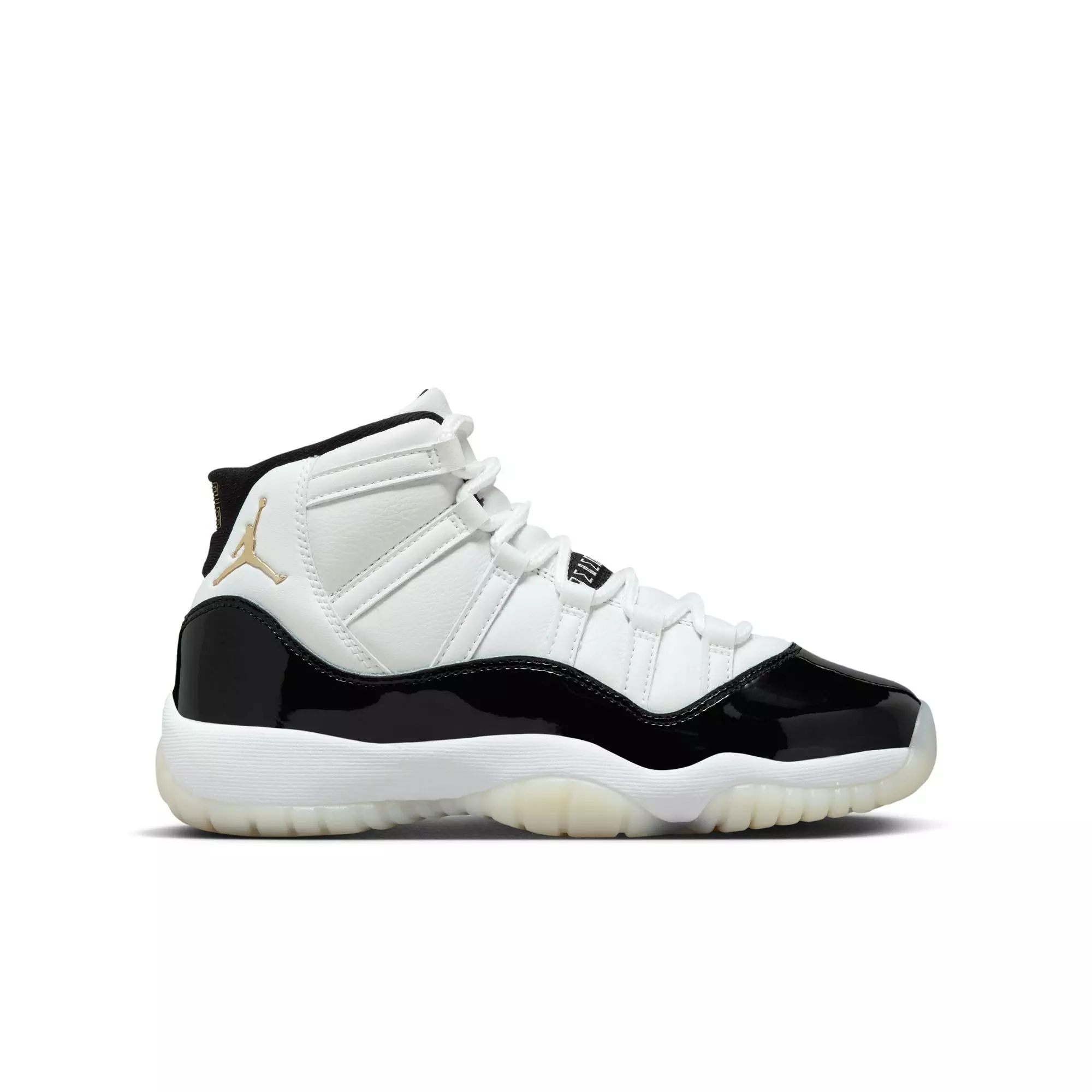 Air Jordan 11 Retro Gratitude Grade School Lifestyle Shoes (White/Metallic  Gold/Black)