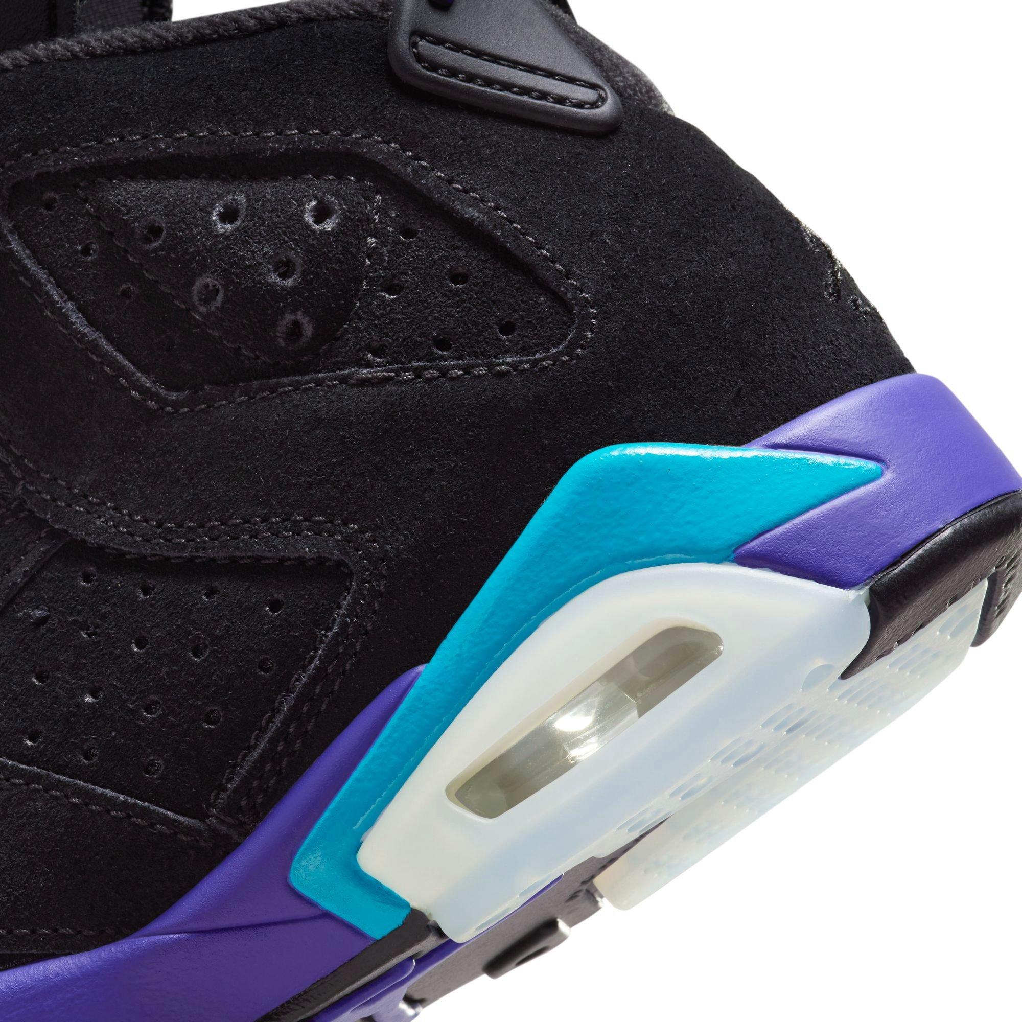 Jordan 6 Retro "Aqua" Grade School Kids' Shoe - BLACK/BRIGHT CONCORD/AQUATONE Thumbnail View 5
