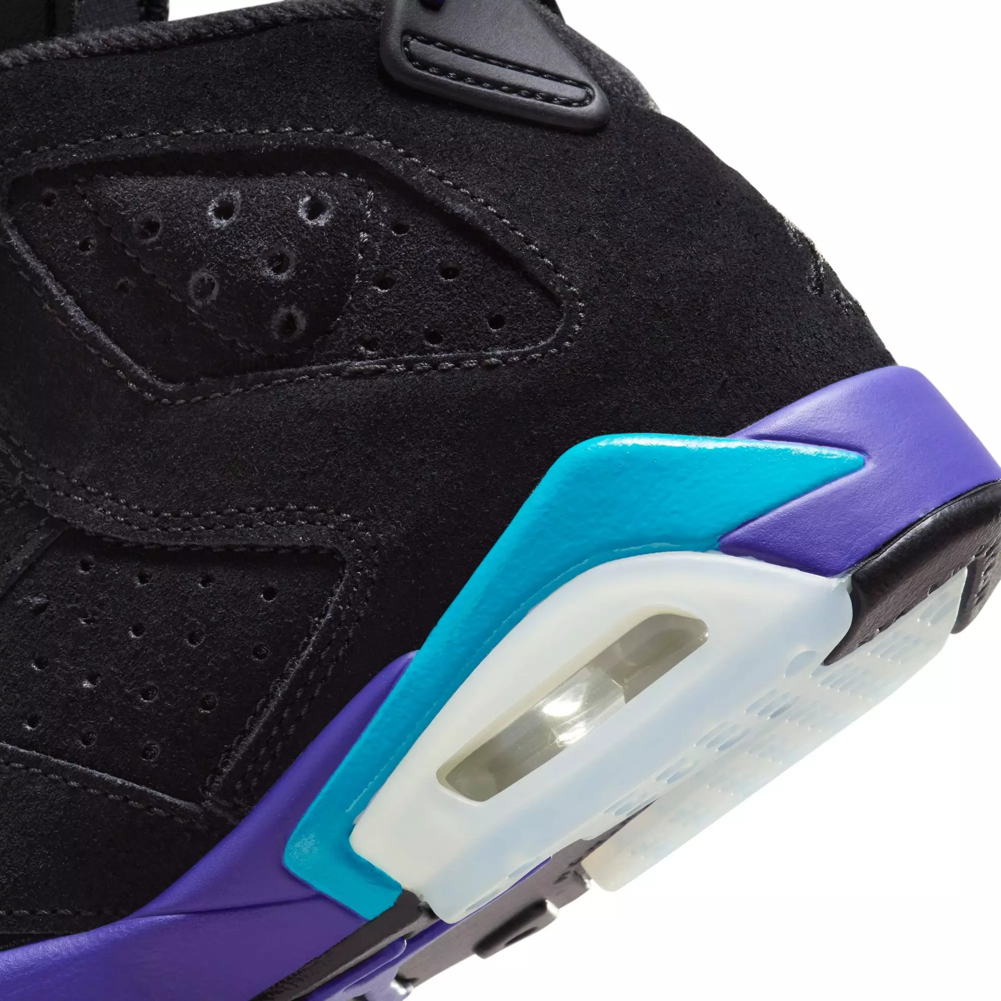 Jordan 6 Retro "Aqua" Grade School Kids' Shoe - BLACK/BRIGHT CONCORD/AQUATONE