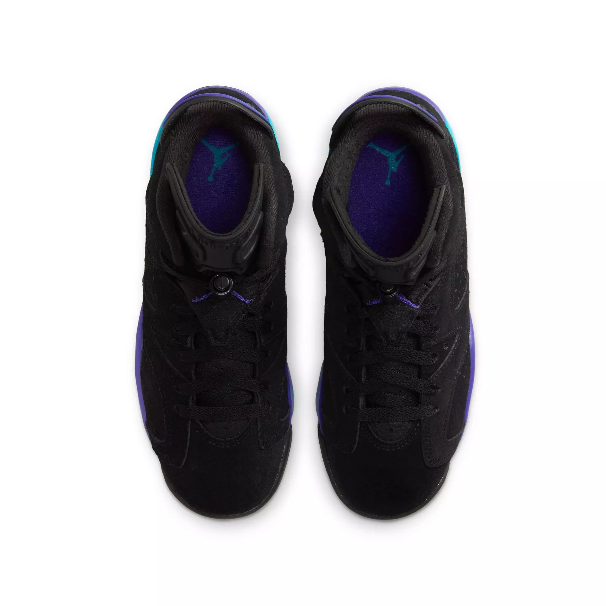 Jordan 6 Retro "Aqua" Grade School Kids' Shoe - BLACK/BRIGHT CONCORD/AQUATONE