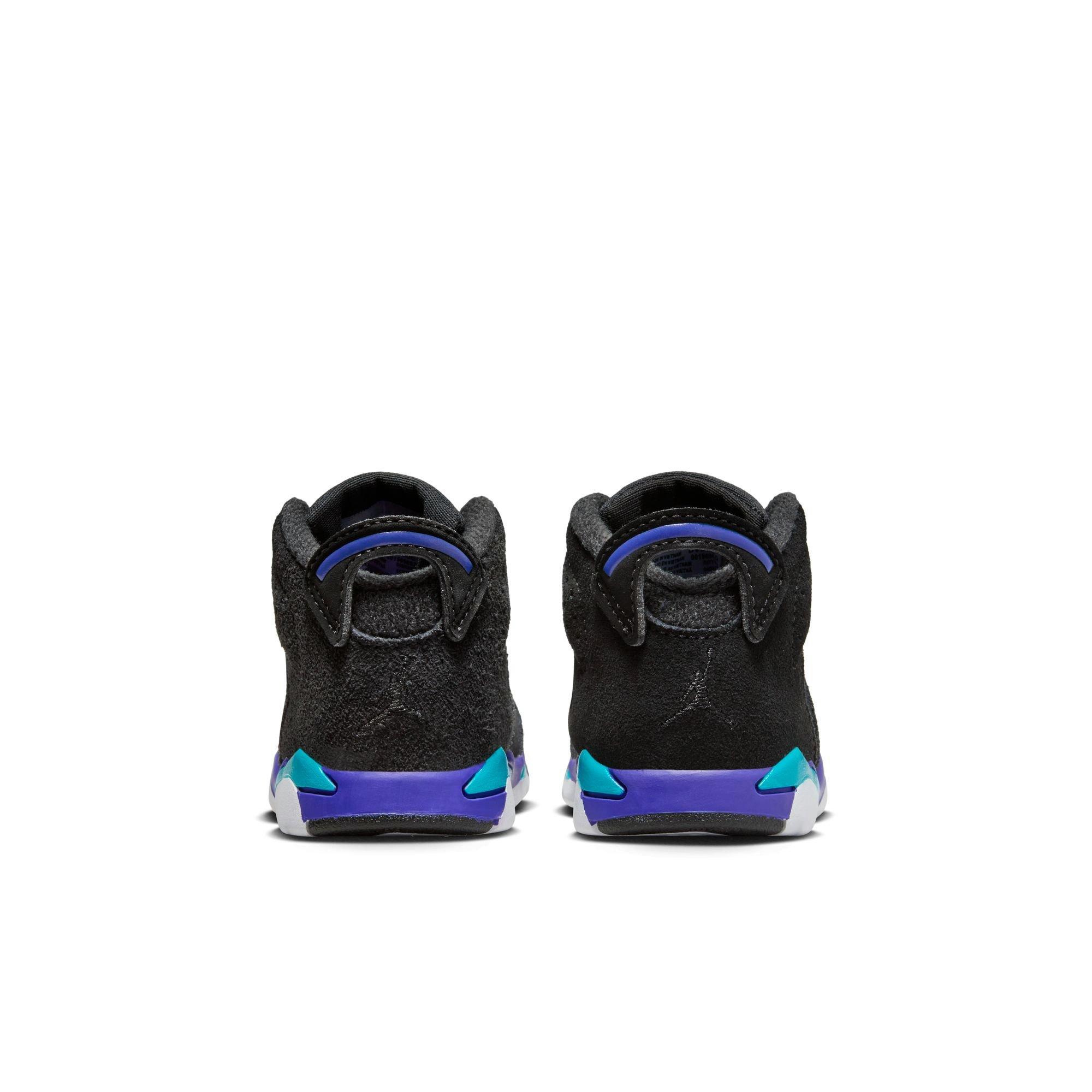 Jordan 6 Retro "Aqua" Toddler Kids' Shoe - BLACK/BRIGHT CONCORD/AQUATONE Thumbnail View 7