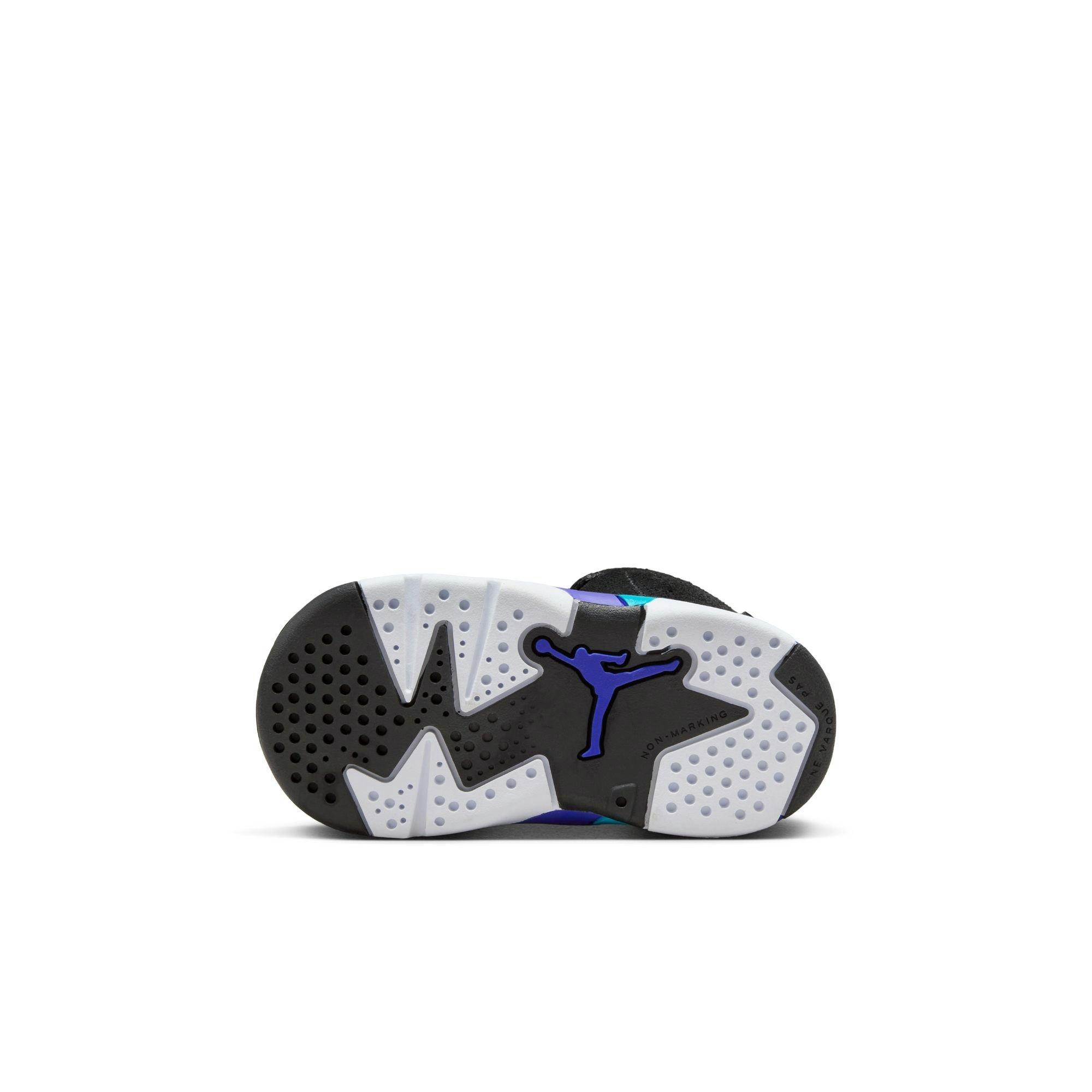 Jordan 6 Retro "Aqua" Toddler Kids' Shoe - BLACK/BRIGHT CONCORD/AQUATONE Thumbnail View 9
