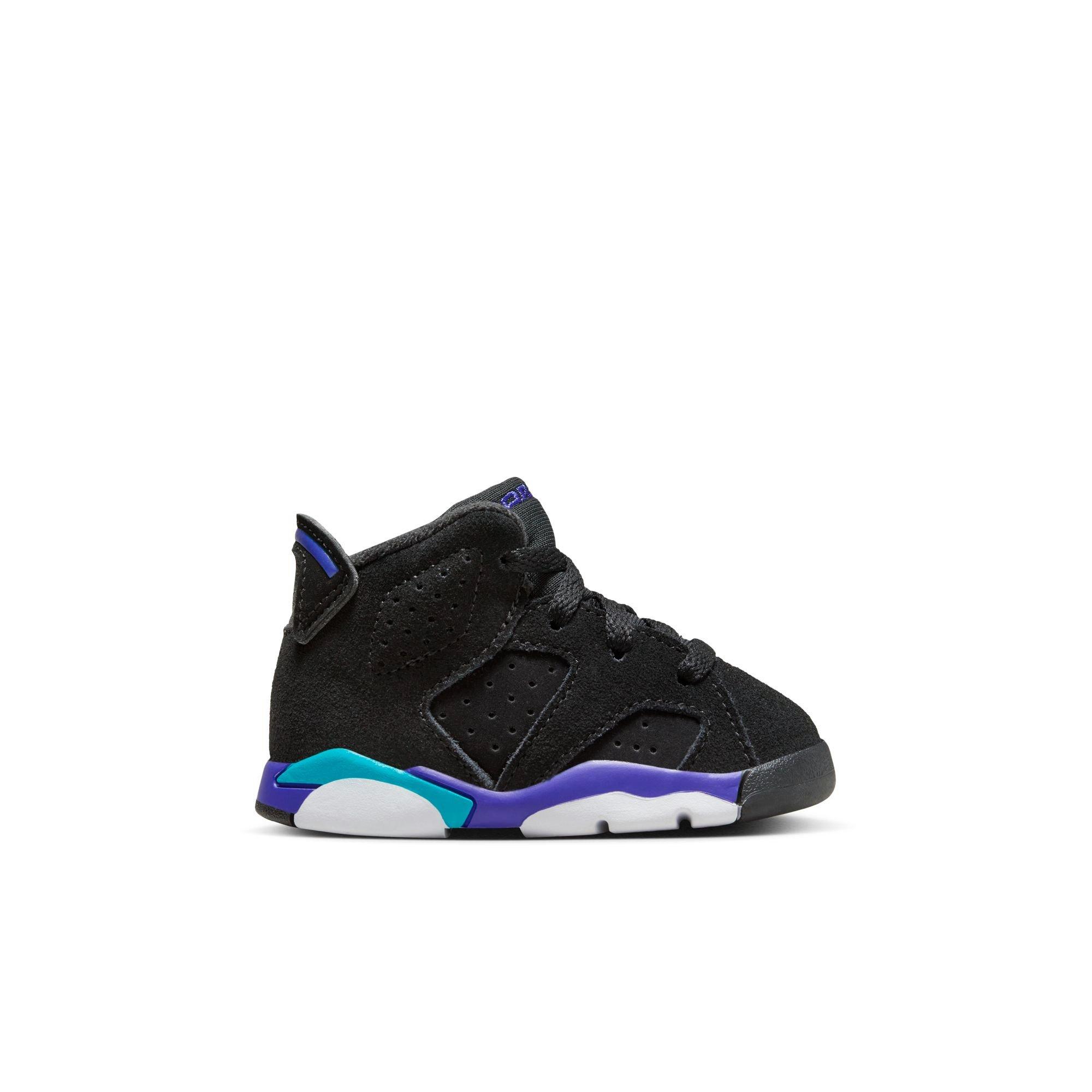 Jordan 6 Retro "Aqua" Toddler Kids' Shoe - BLACK/BRIGHT CONCORD/AQUATONE Thumbnail View 1