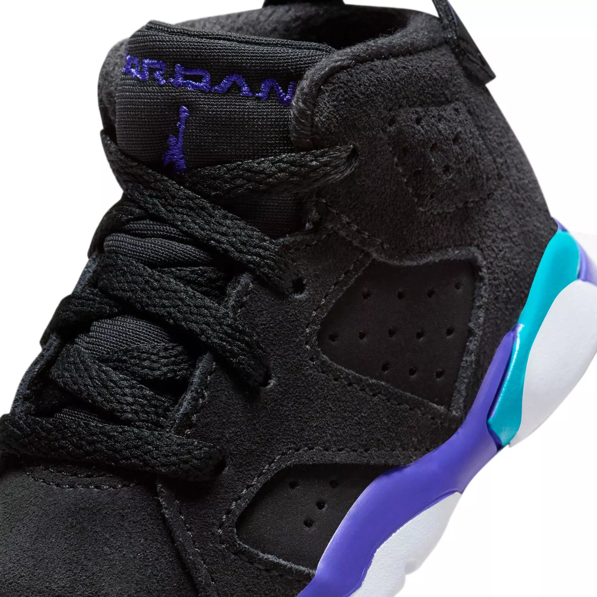 Jordan 6 Retro "Aqua" Toddler Kids' Shoe - BLACK/BRIGHT CONCORD/AQUATONE