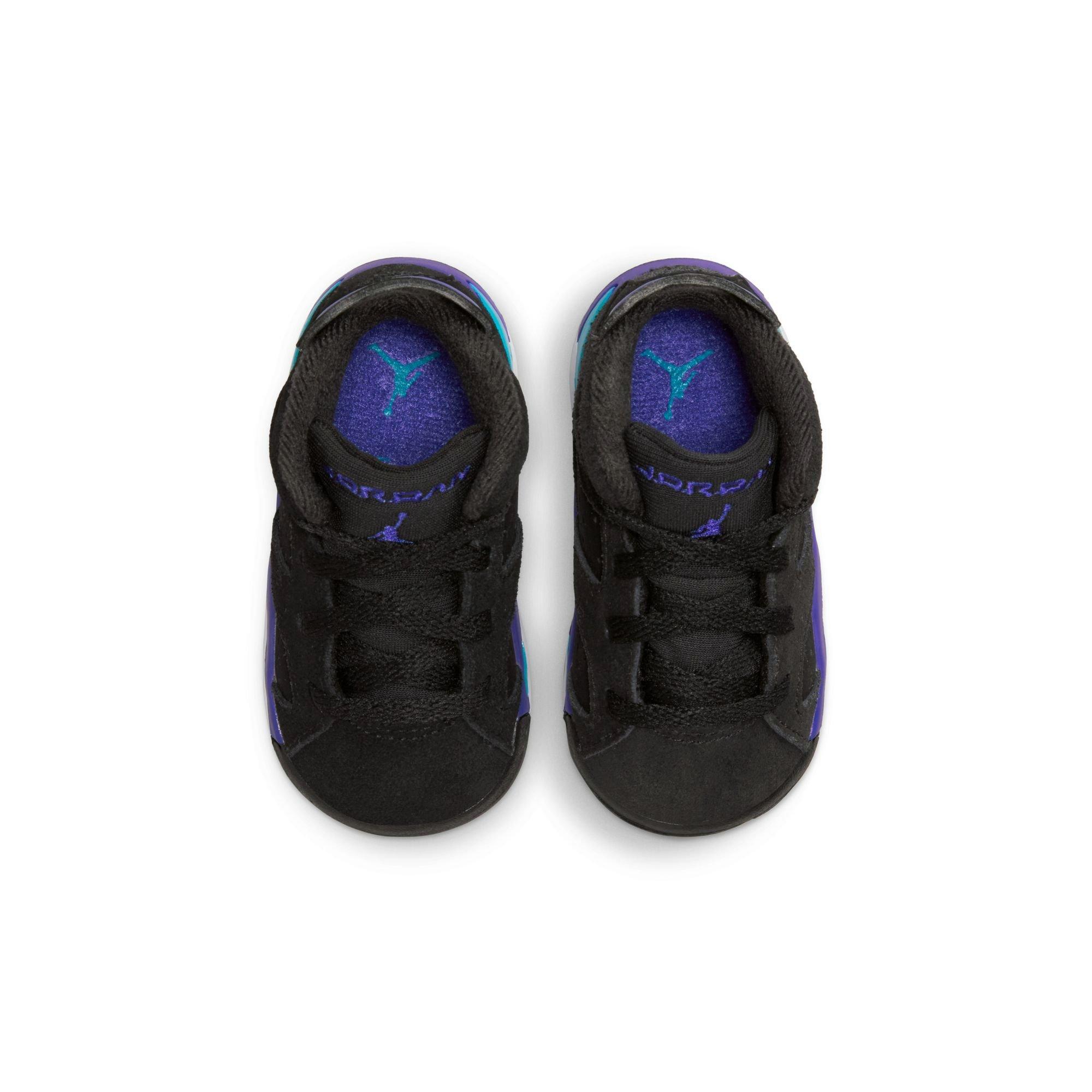 Jordan 6 Retro "Aqua" Toddler Kids' Shoe - BLACK/BRIGHT CONCORD/AQUATONE Thumbnail View 8