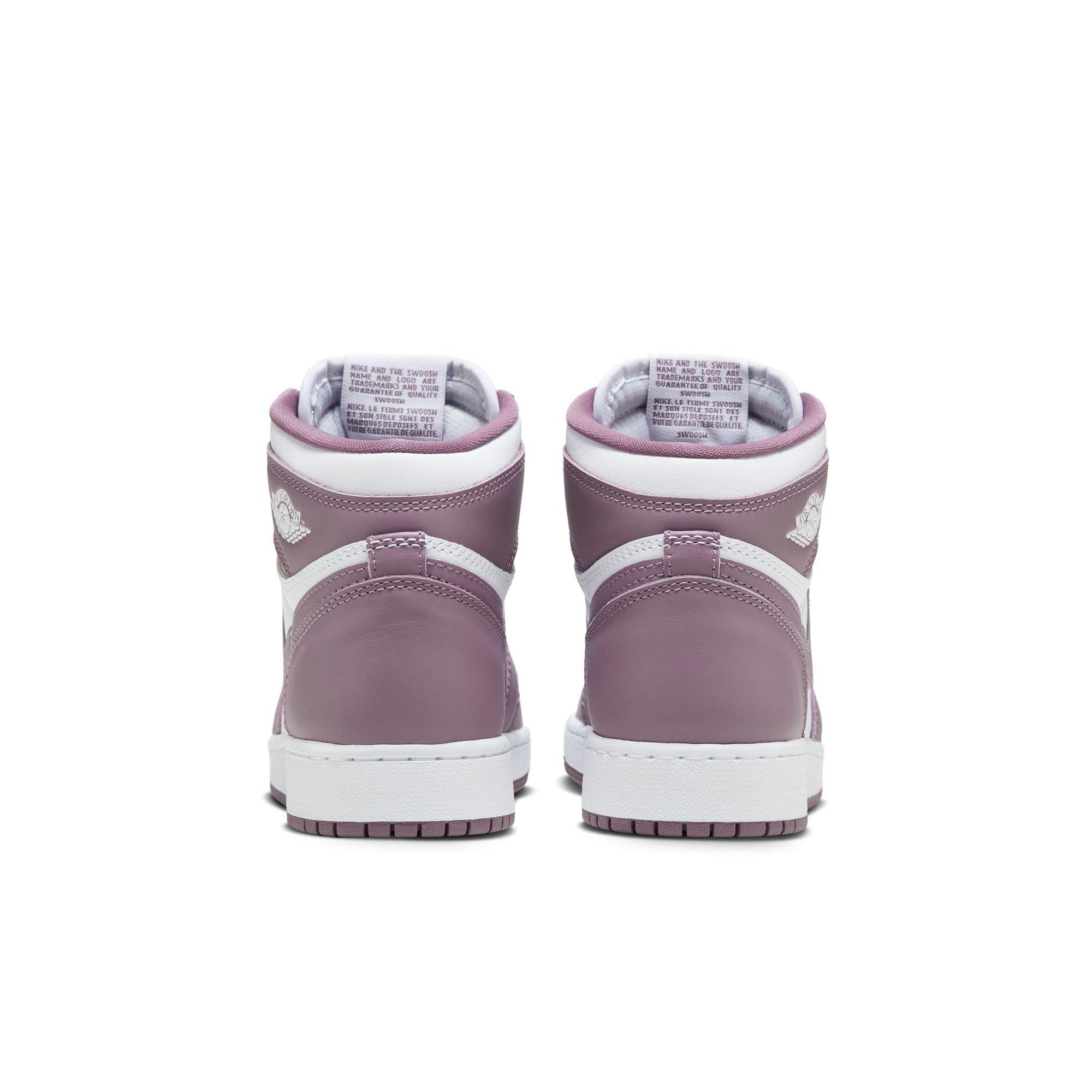 Jordan 1 Retro High OG "Mauve" Grade School Kids' Shoe - WHITE/SKY J MAUVE Thumbnail View 7